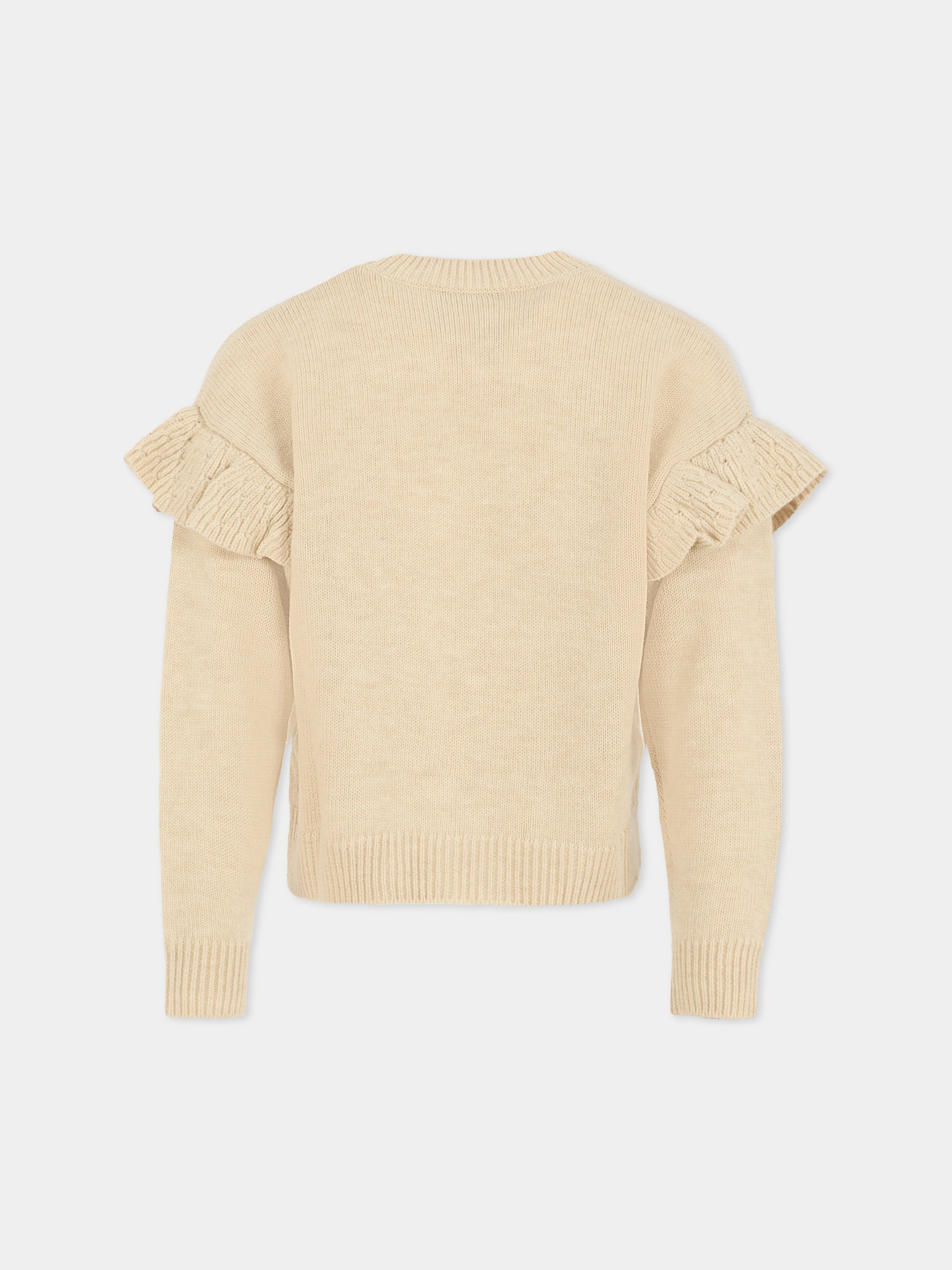 Maglione beige per bambina con ciliegie,Philosophy,I9F604 - 6066 - P003