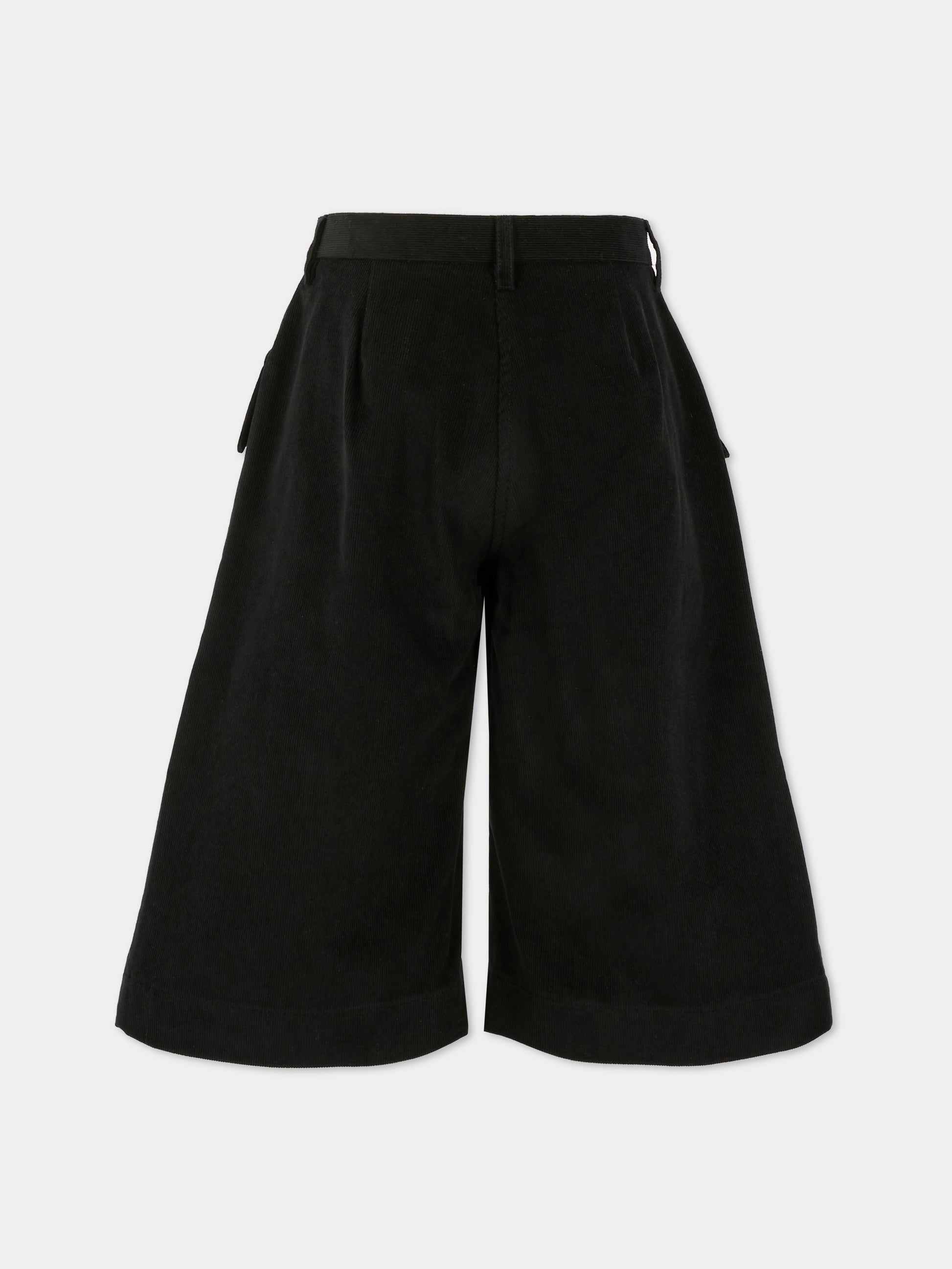 Shorts neri per bambina con logo ricamato,Philosophy,I1F406 - 6851 - P050