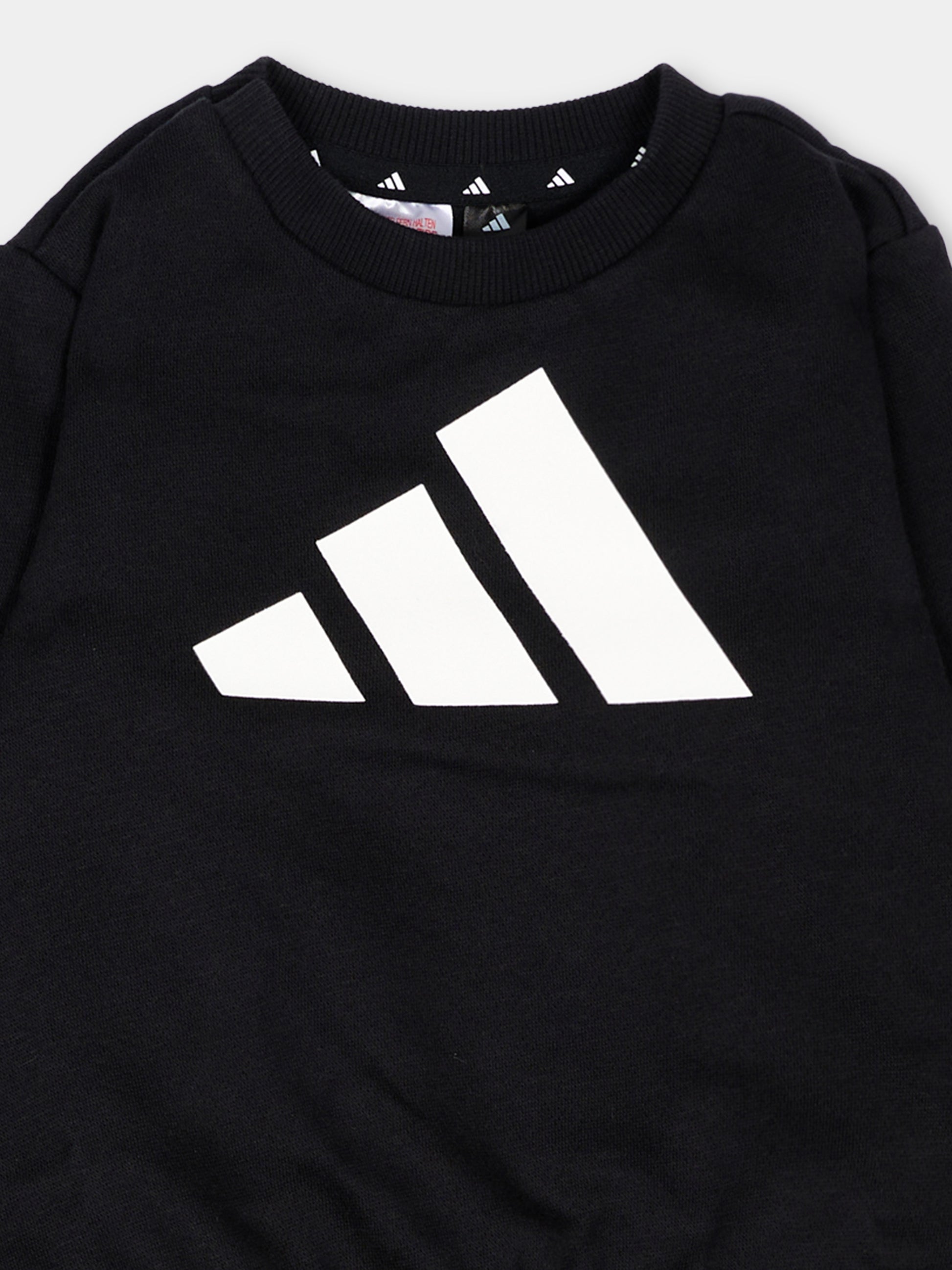Completo sportivo nero per neonati con logo,Adidas,JC9642