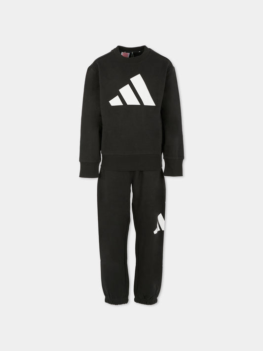 Completo nero per bambino con logo,Adidas,JD2098