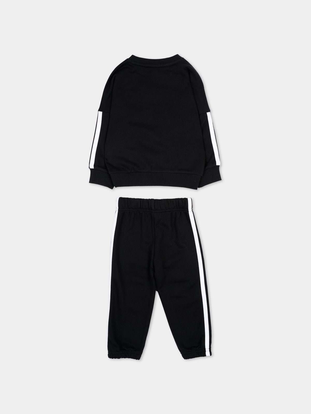 Completo sportivo nero per neonati con logo,Adidas,JD6481