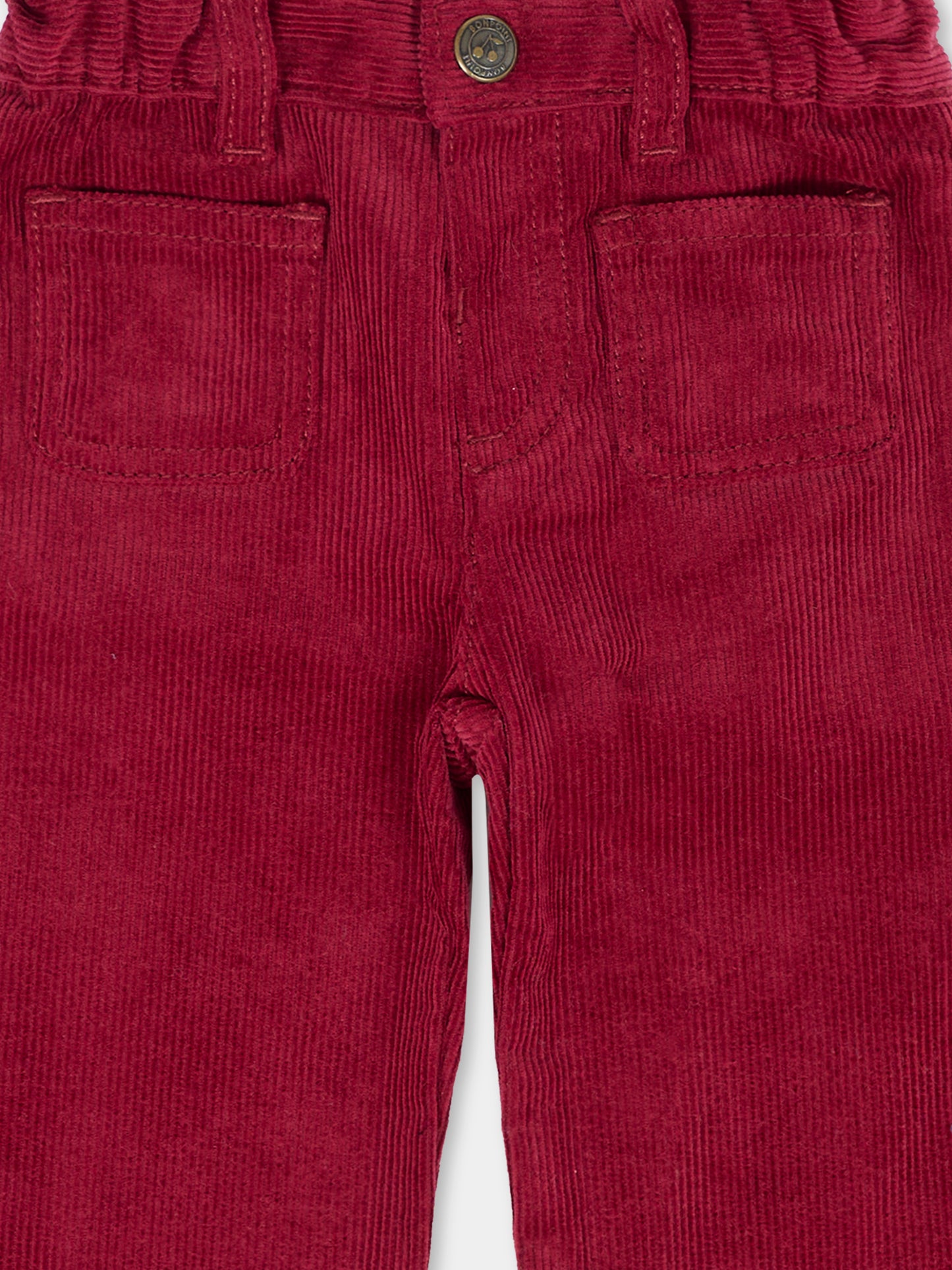 Pantaloni bordeaux per neonata con ciliegie,Bonpoint,W05XPAW00001 053