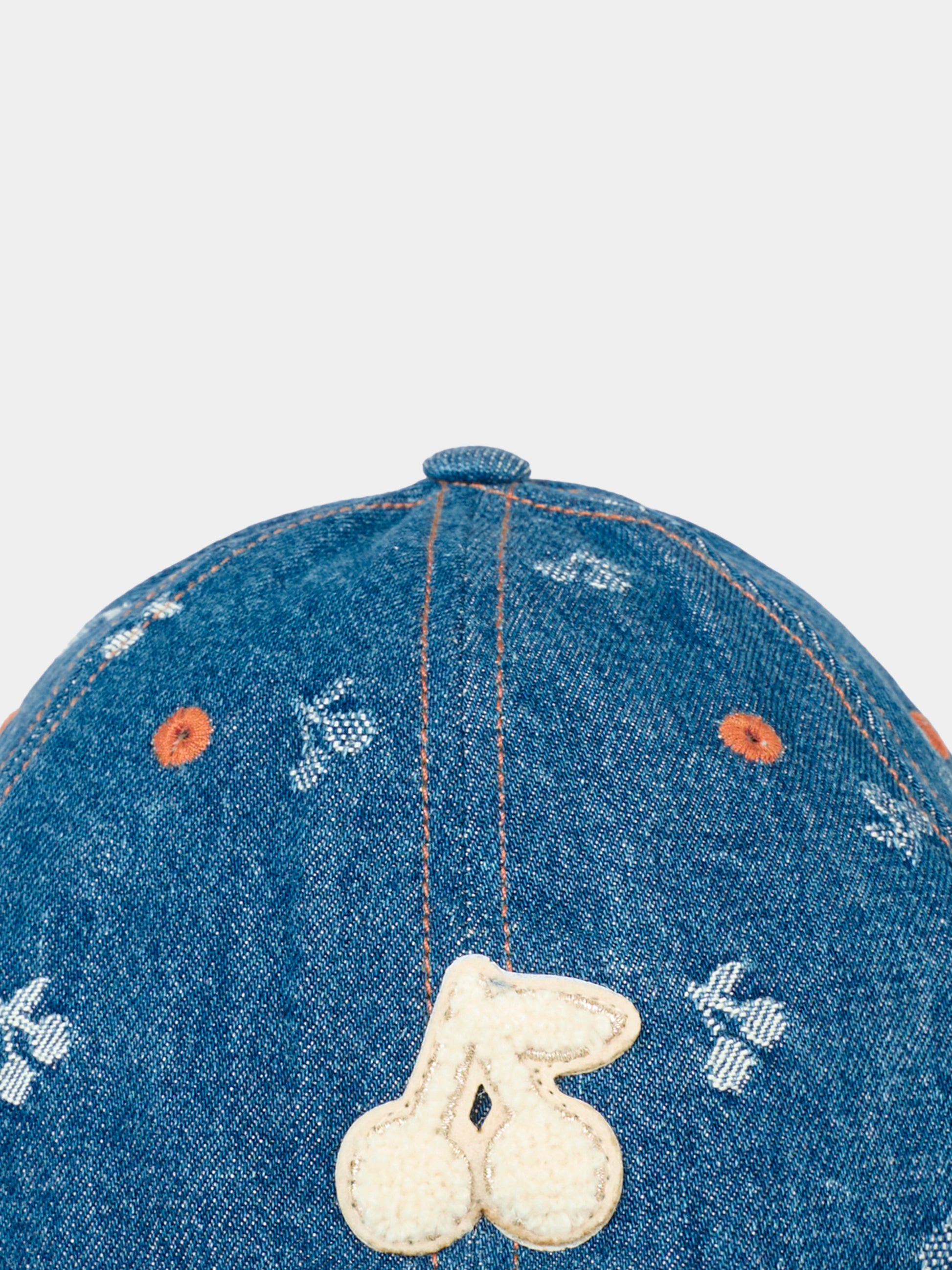 Cappello denim per bambina con ciliegie,Bonpoint,W05GACW00002 617