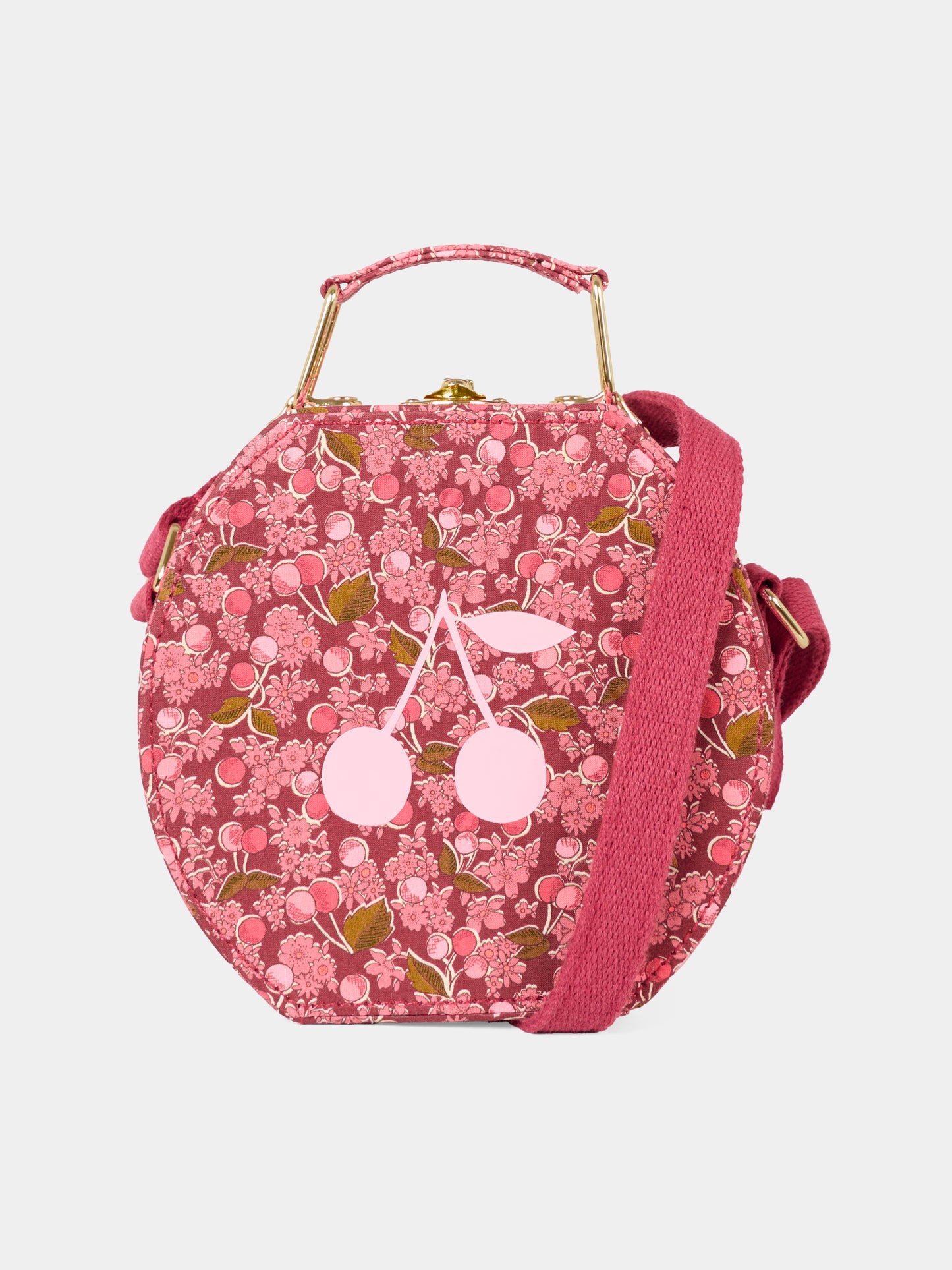 Borsa bordeaux per bambina con ciliegie,Bonpoint,W05GBAW00011 651D