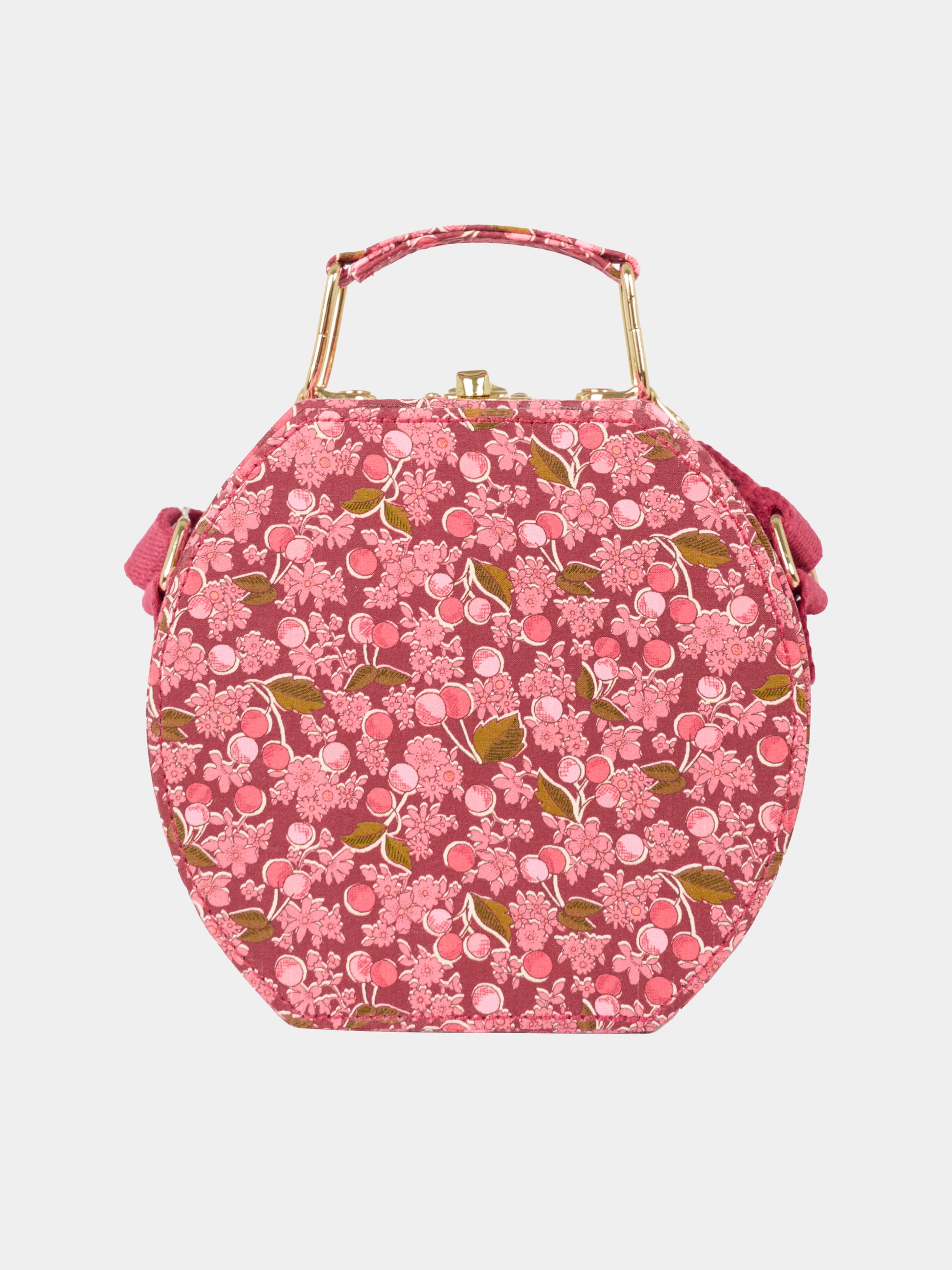 Borsa bordeaux per bambina con ciliegie,Bonpoint,W05GBAW00011 651D