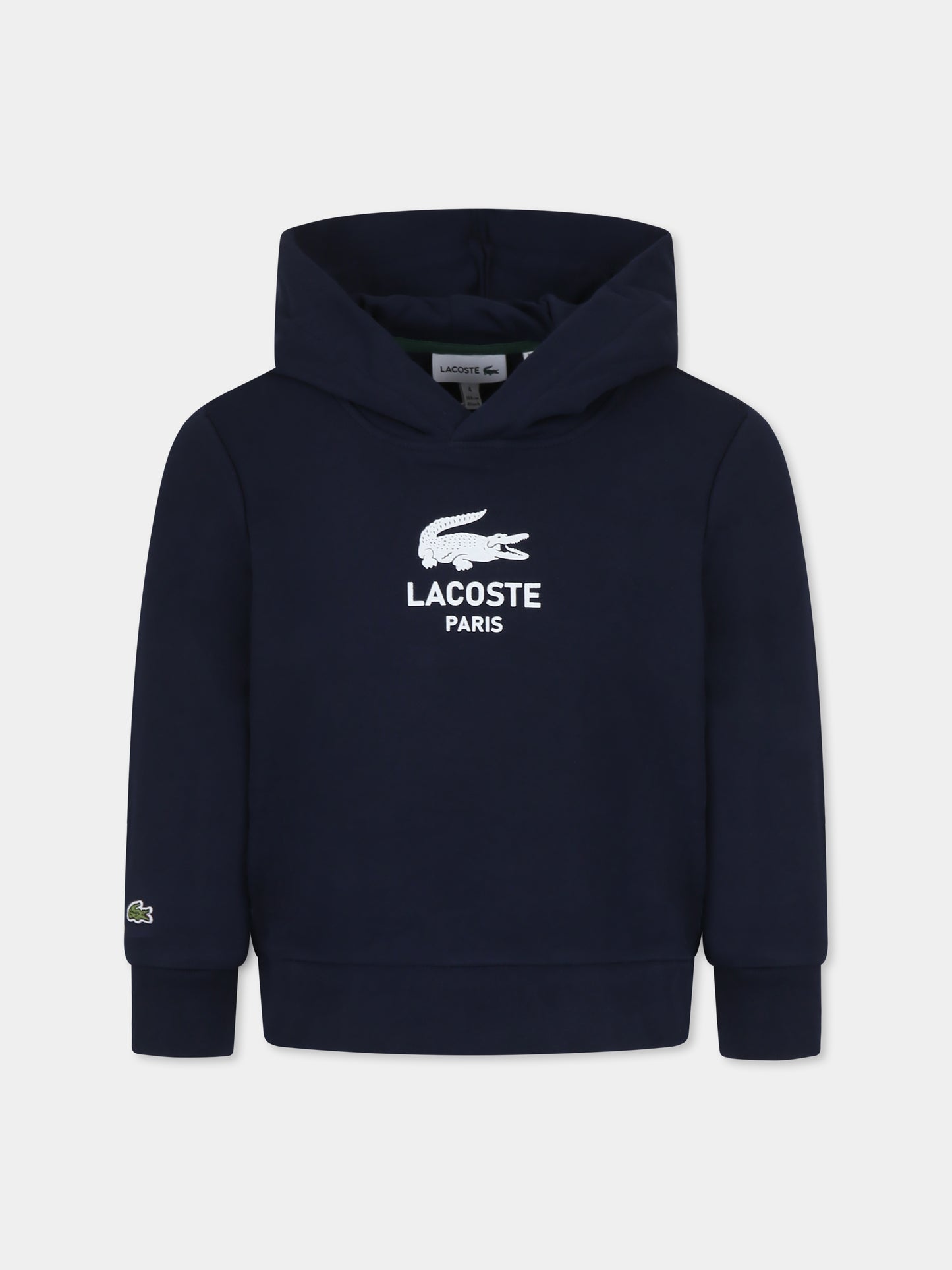 Felpa blu per bambino con logo e coccodrillo,Lacoste,SJ3004 166