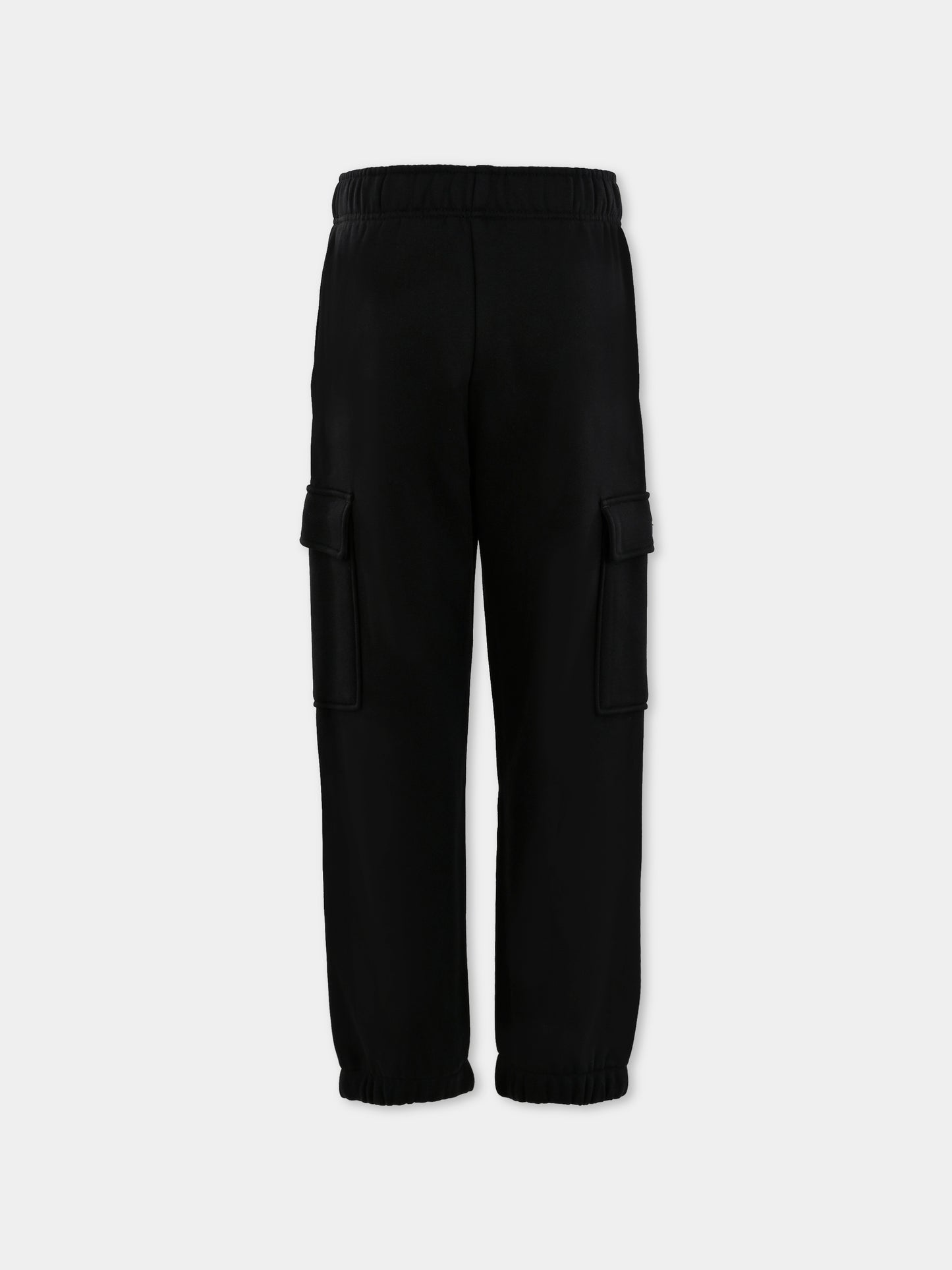 Pantaloni neri per bambini con coccodrillo,Lacoste,XJ7345 031