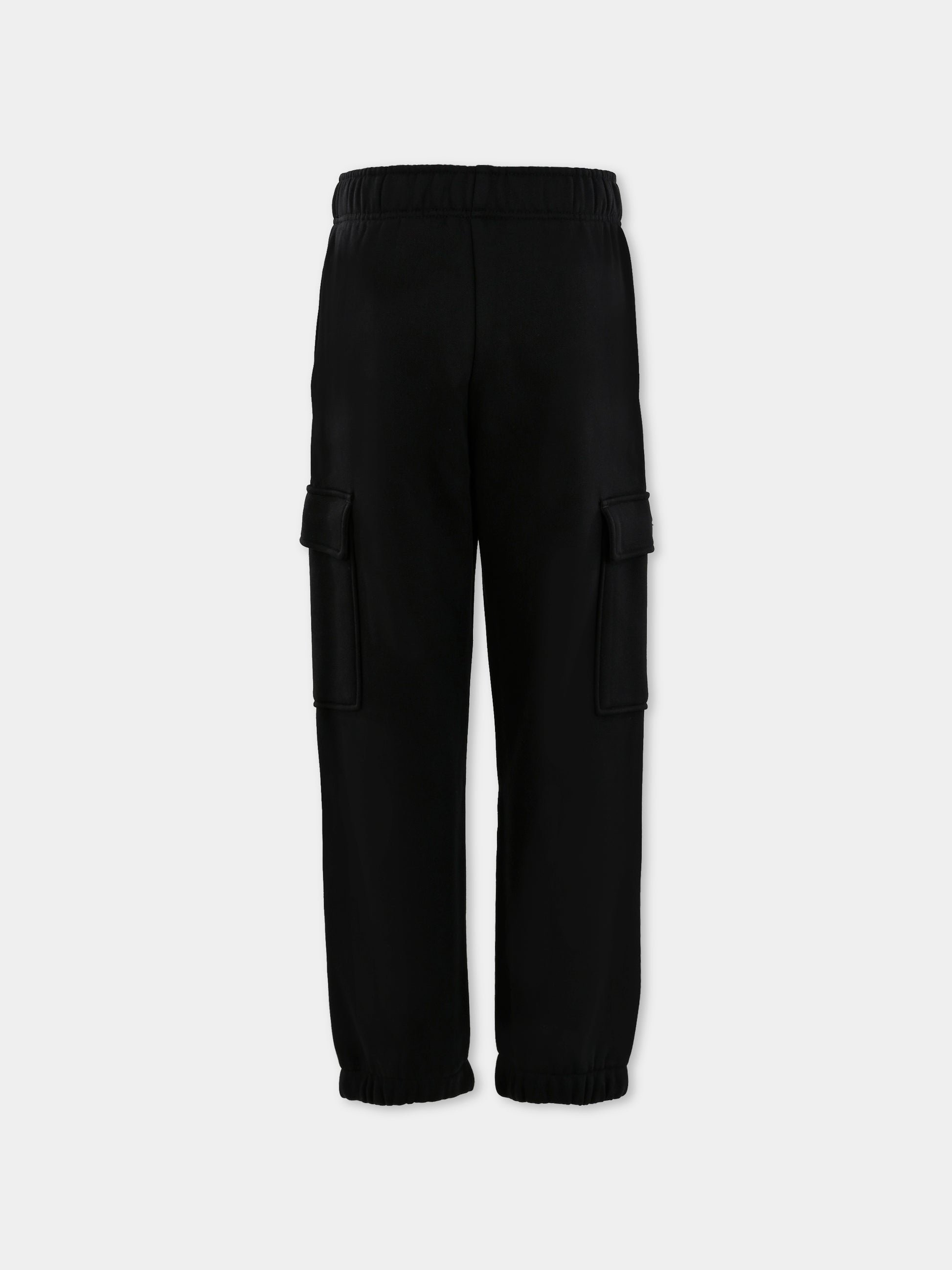Pantaloni neri per bambini con coccodrillo,Lacoste,XJ7345 031