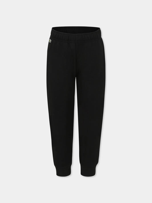 Pantaloni neri per bambino con coccodrillo,Lacoste,XJ9728 031