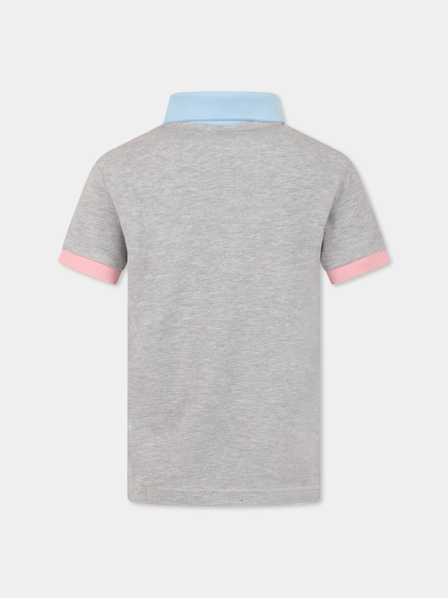 Polo grigia per bambino con coccodrillo,Lacoste,PJ2456 W9D