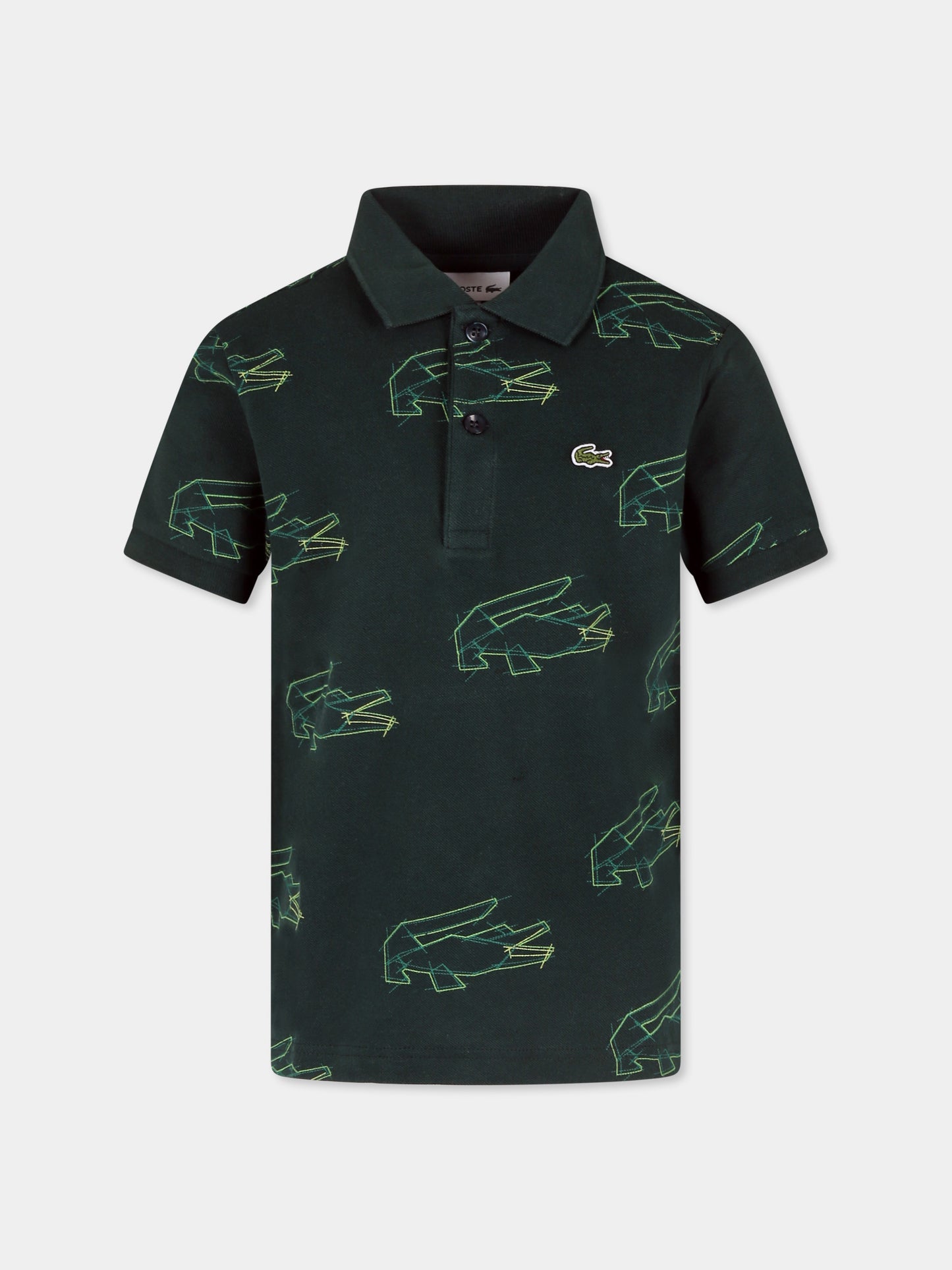 Polo vert pour garçon avec crocodile