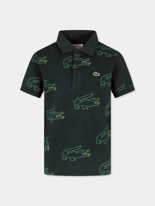 Polo vert pour garçon avec crocodile