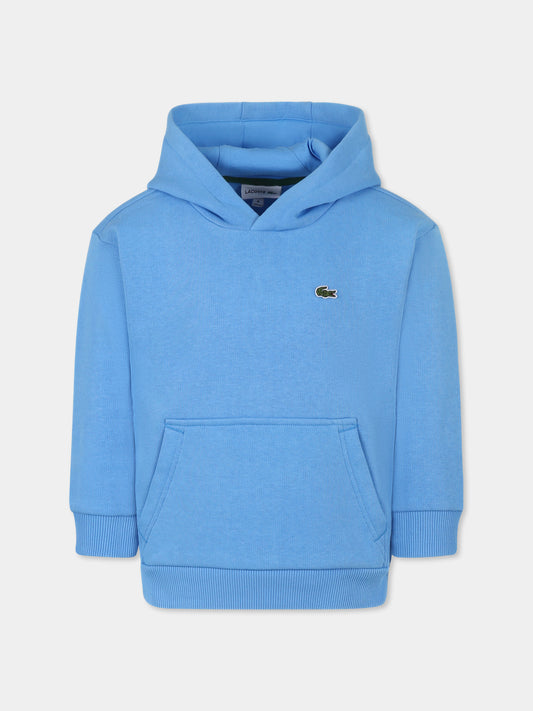 Felpa azzurra per bambino con coccodrillo,Lacoste,SJ5292 4XA