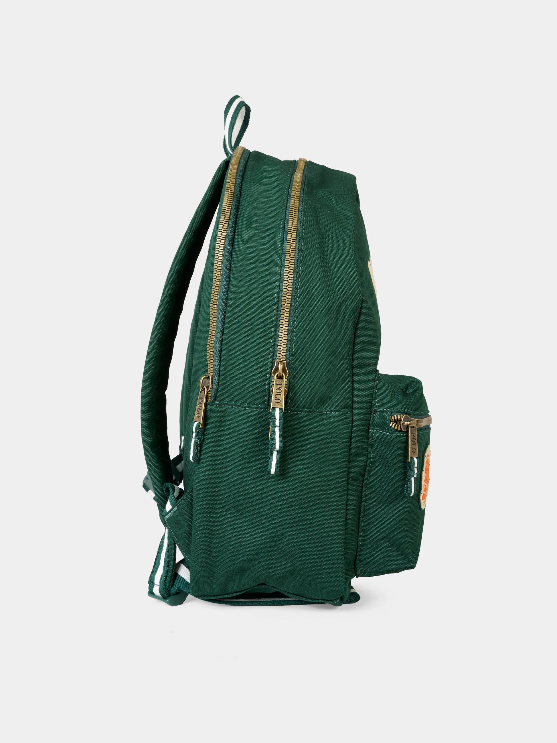 Zaino verde per bambino con Polo Bear,Ralph Lauren Kids,9AR157 JA4