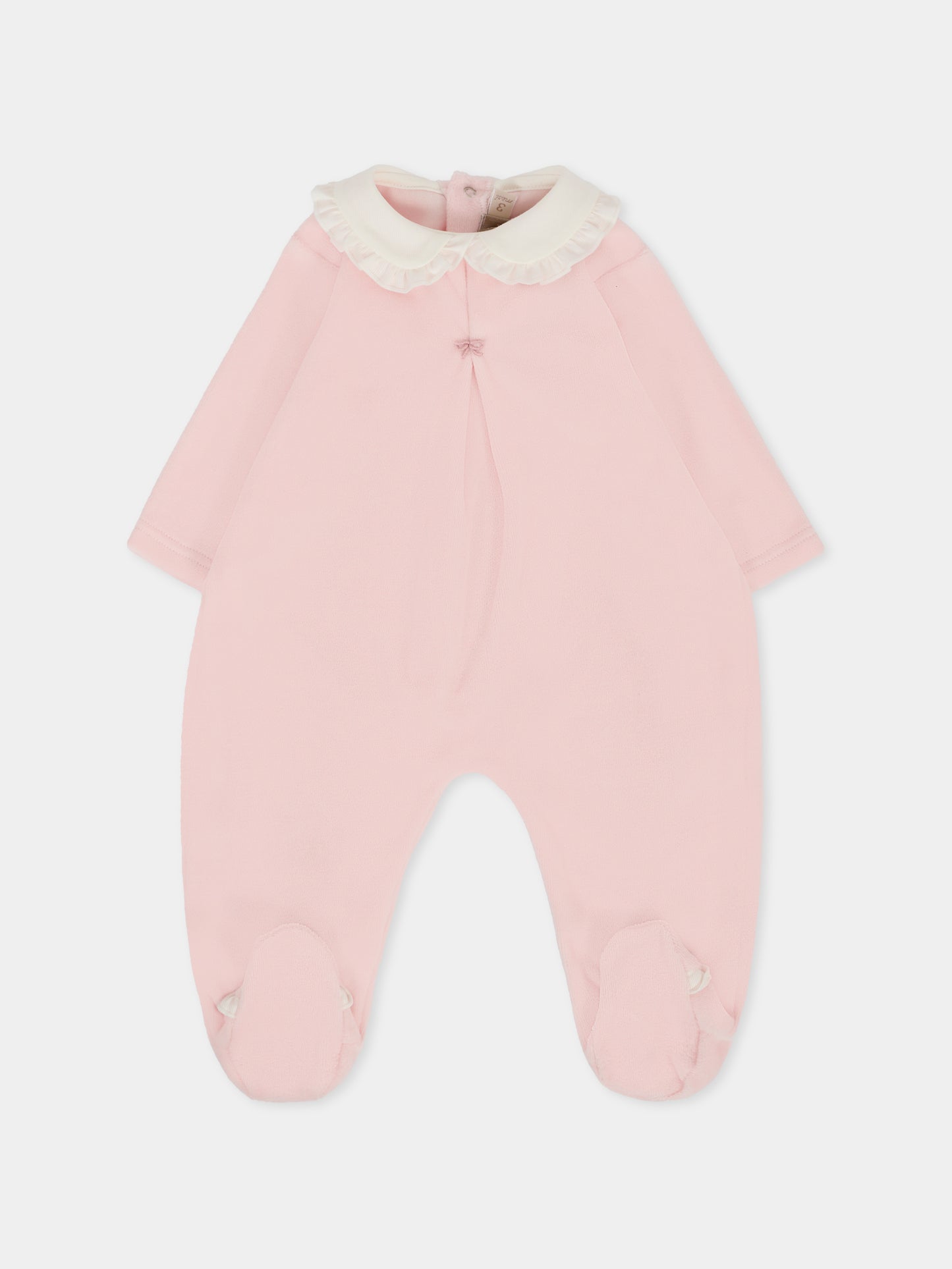 Tutina rosa per neonata con fiocco,La Stupenderia,1TBTT02L03