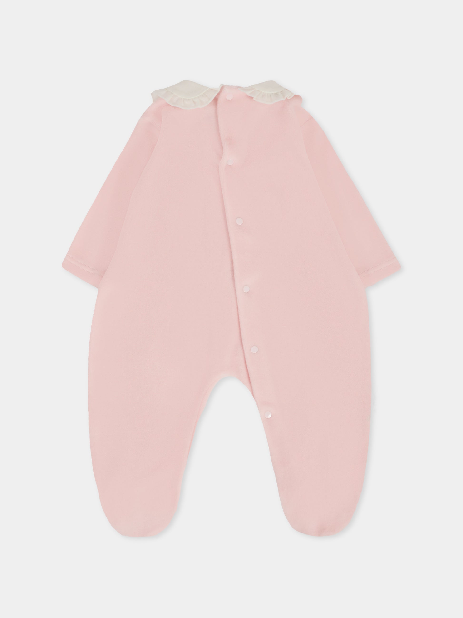 Tutina rosa per neonata con fiocco,La Stupenderia,1TBTT02L03