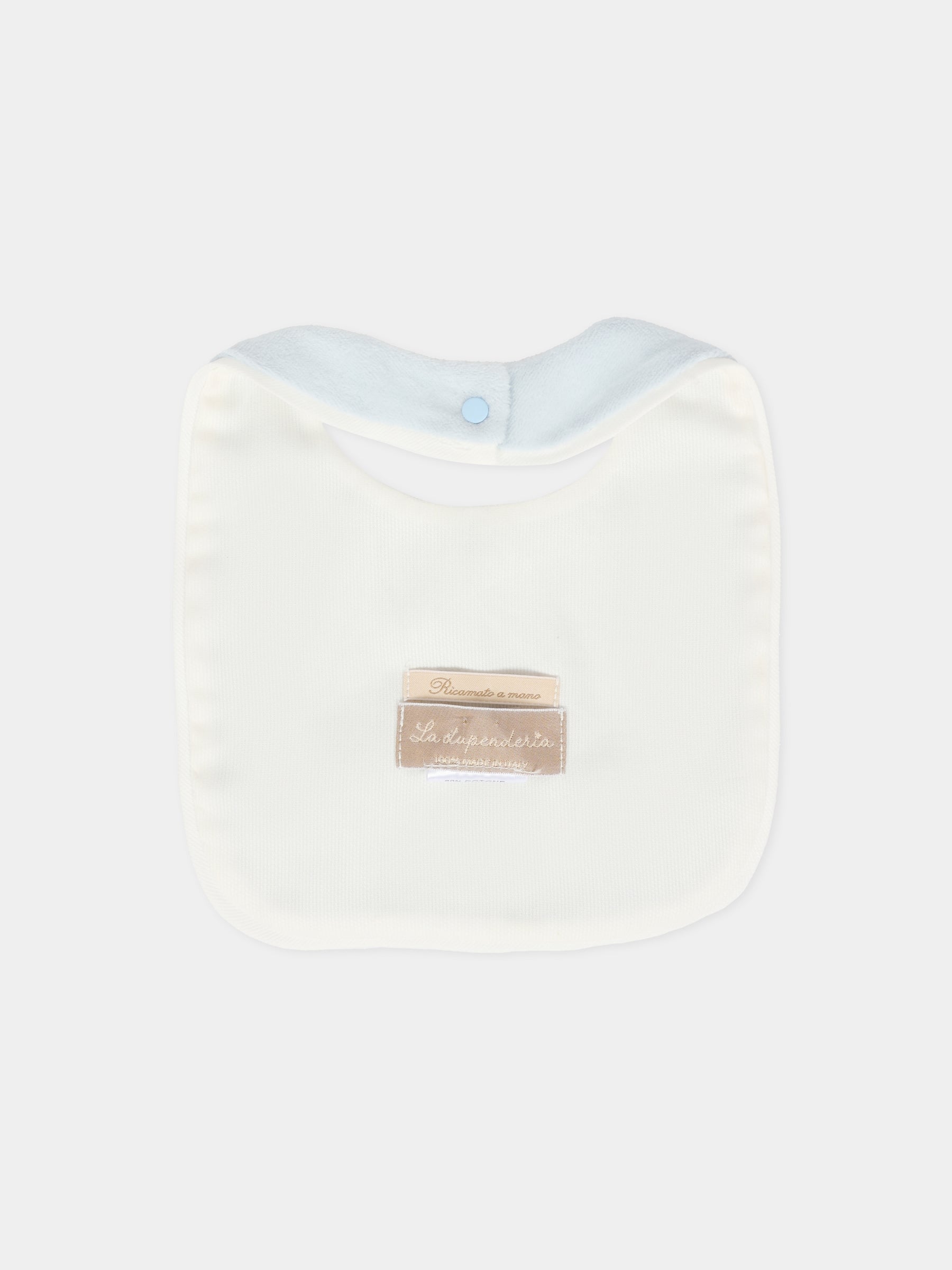 Bavaglino celeste per neonato con fiocco,La Stupenderia,1TBBV01L04