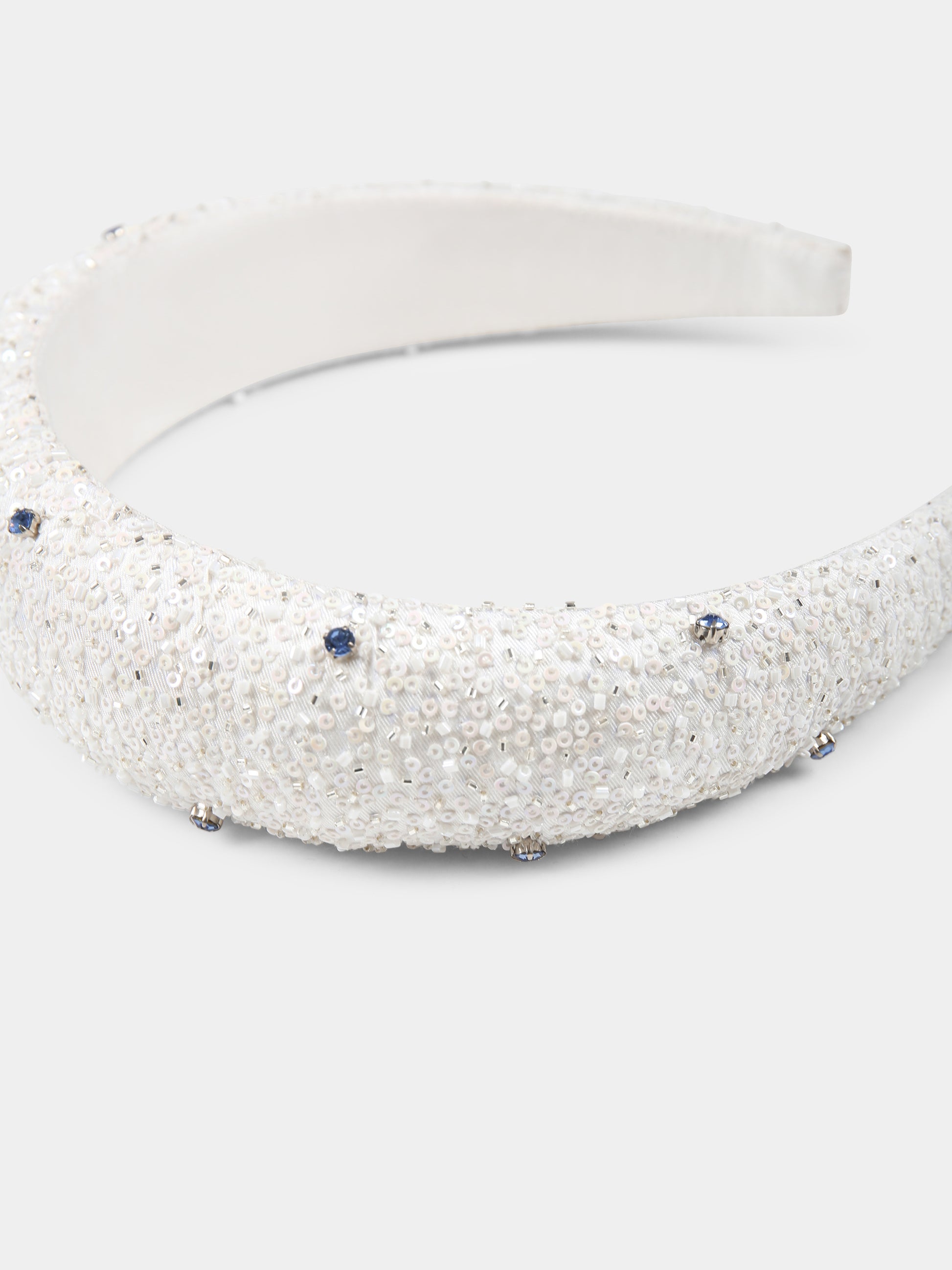 Cerchietto bianco per bambina con paillettes,Làtara,1620