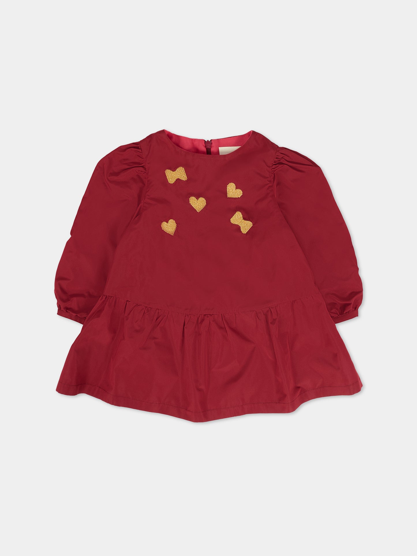 Vestito bordeaux per neonata con cuori,Simonetta,SX1050 S0049 418