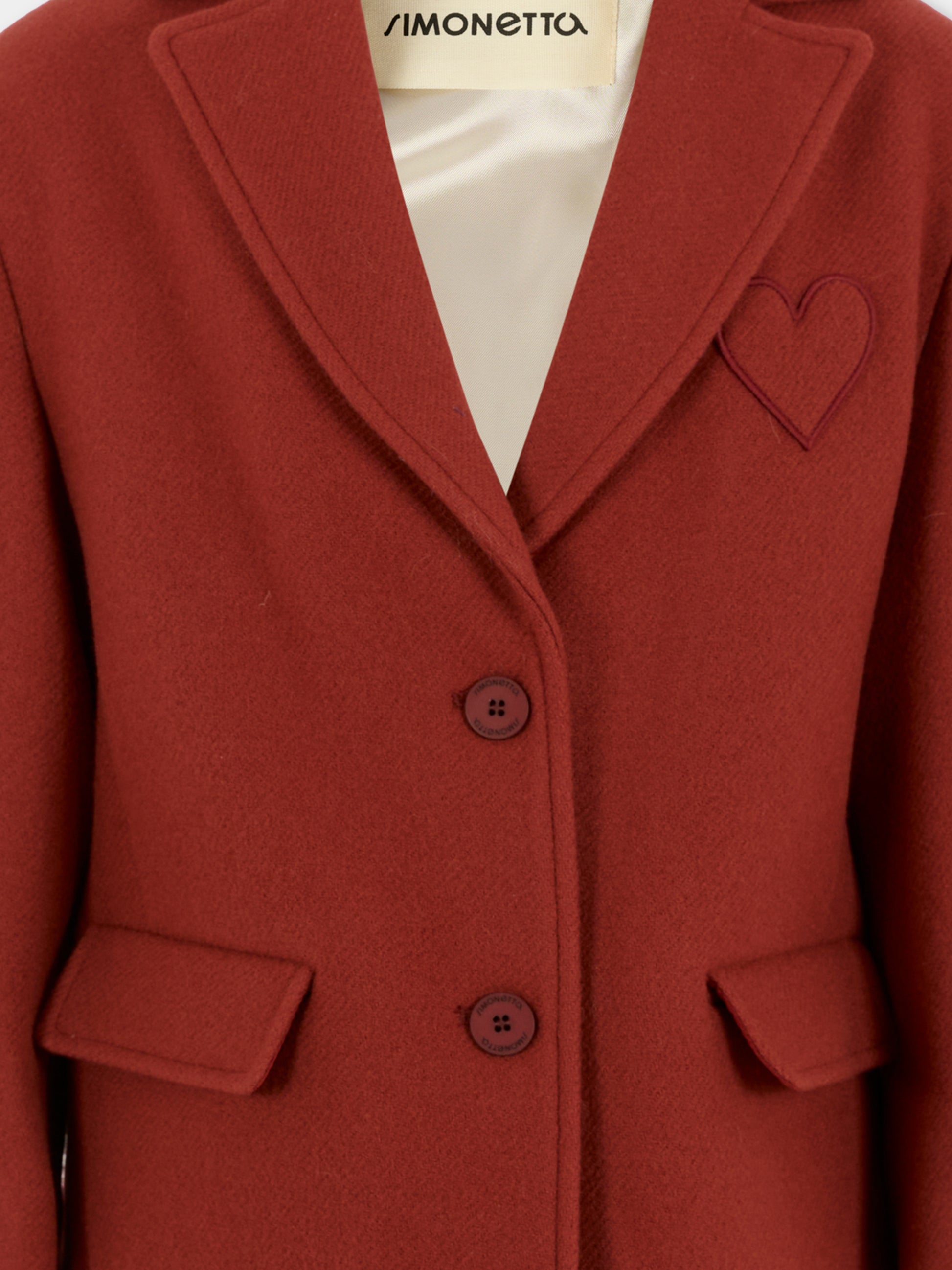 Cappotto bordeaux per bambina con cuori,Simonetta,SX2A20 E0227 418