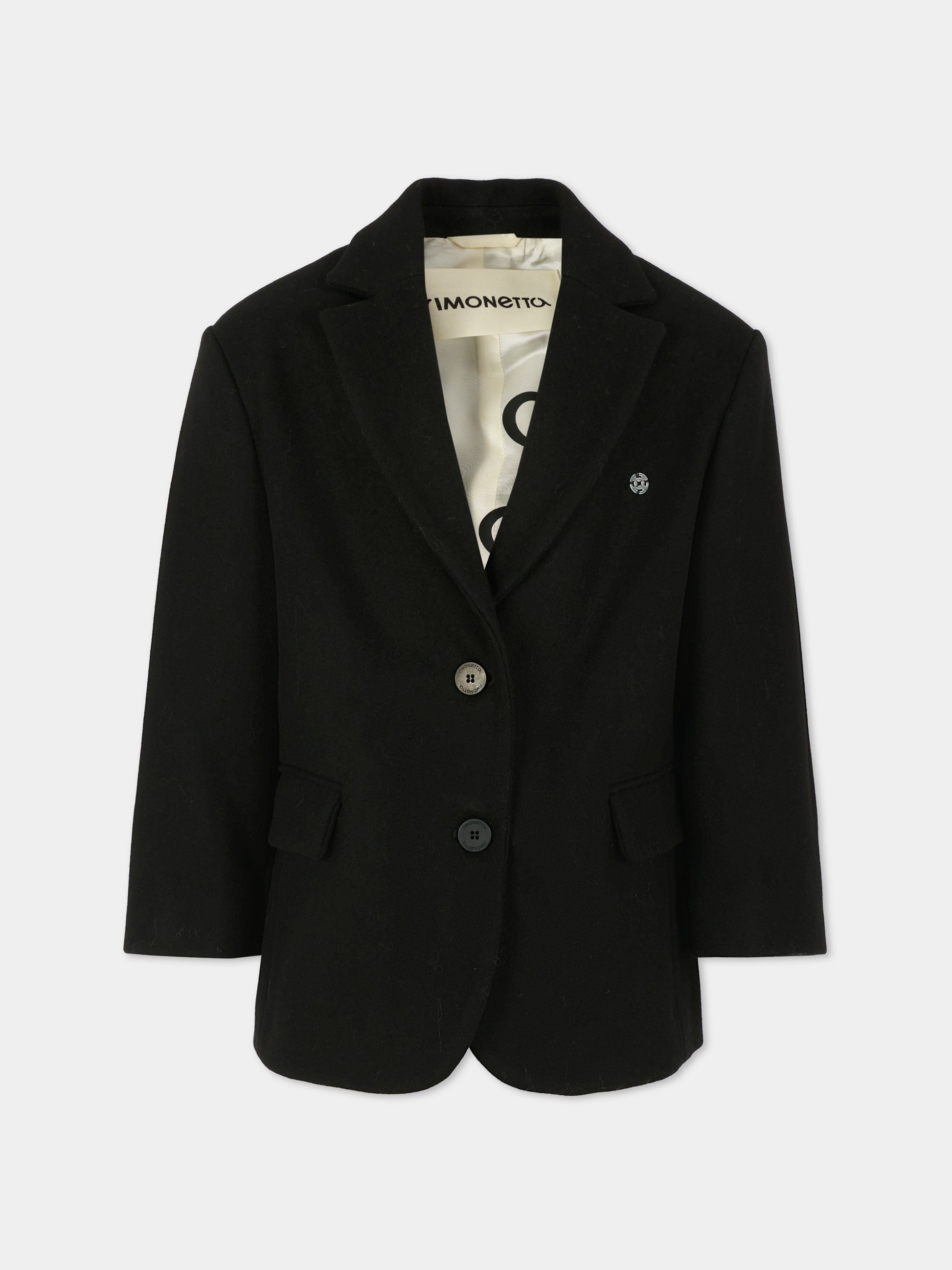 Giacca nera per bambina con fiocchi,Simonetta,SX2A44 E0051 930