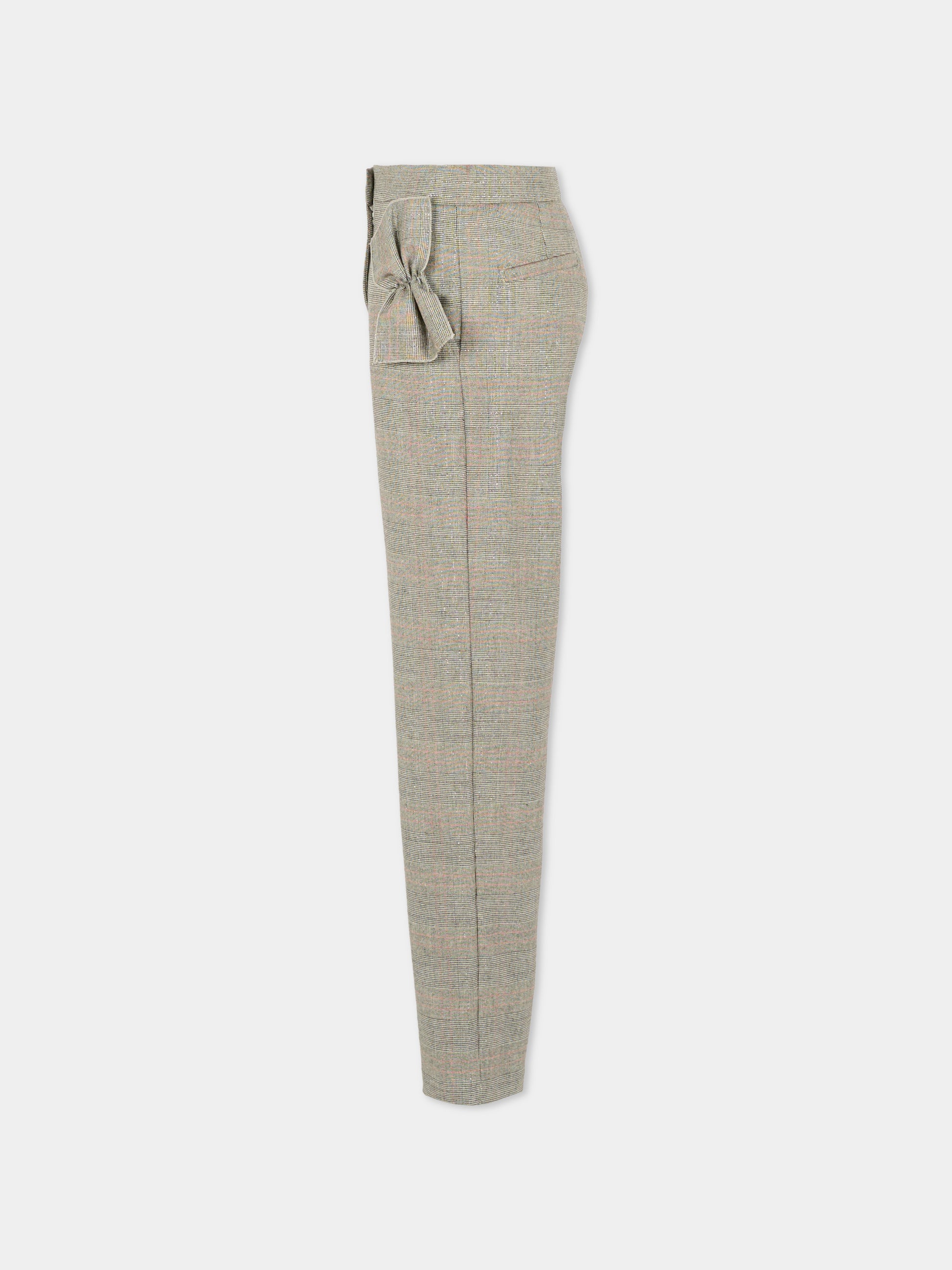 Pantaloni grigi per bambina con fiocchi,Simonetta,SX6A00 I0288 930RO