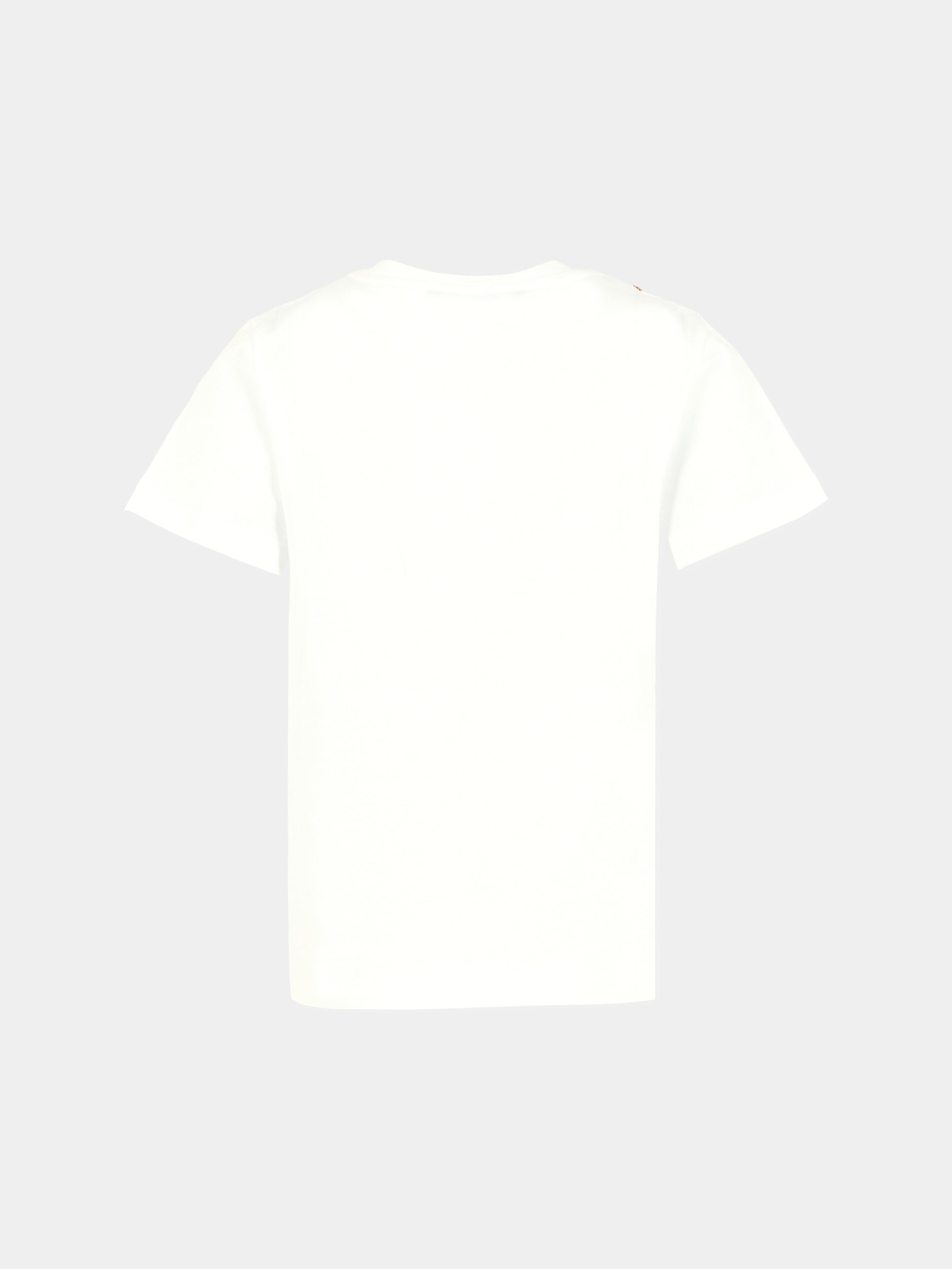 T-shirt bianca per bambina con catene,Balmain Kids,BX8C41-Z3186 100OR