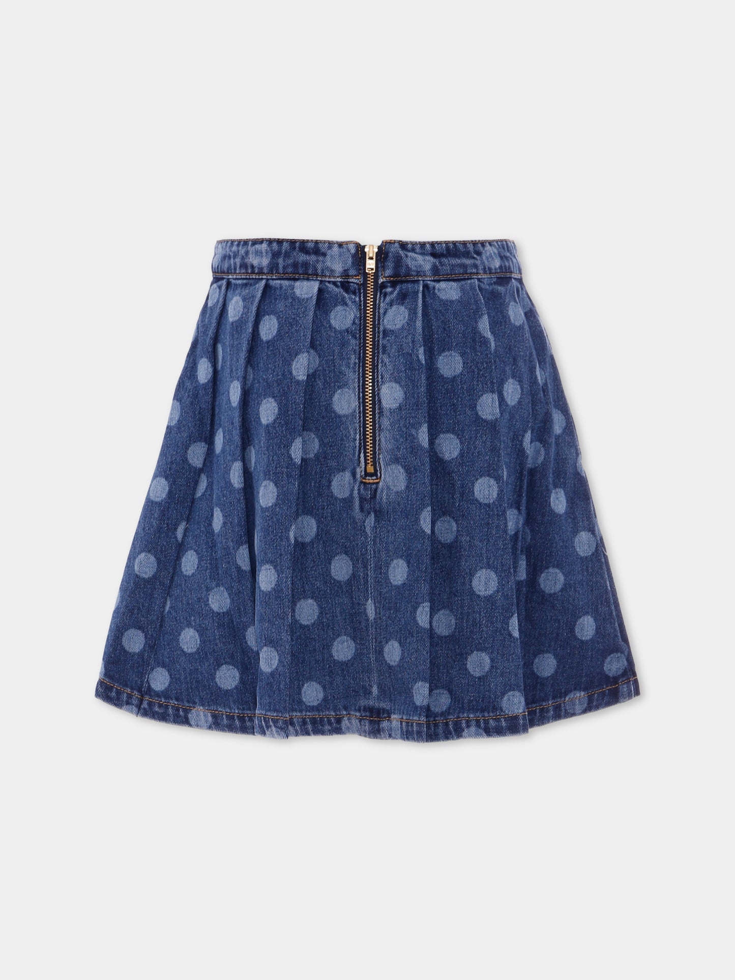 Gonna denim per bambina con pois,Self-portrait,PF25-703SK-BL