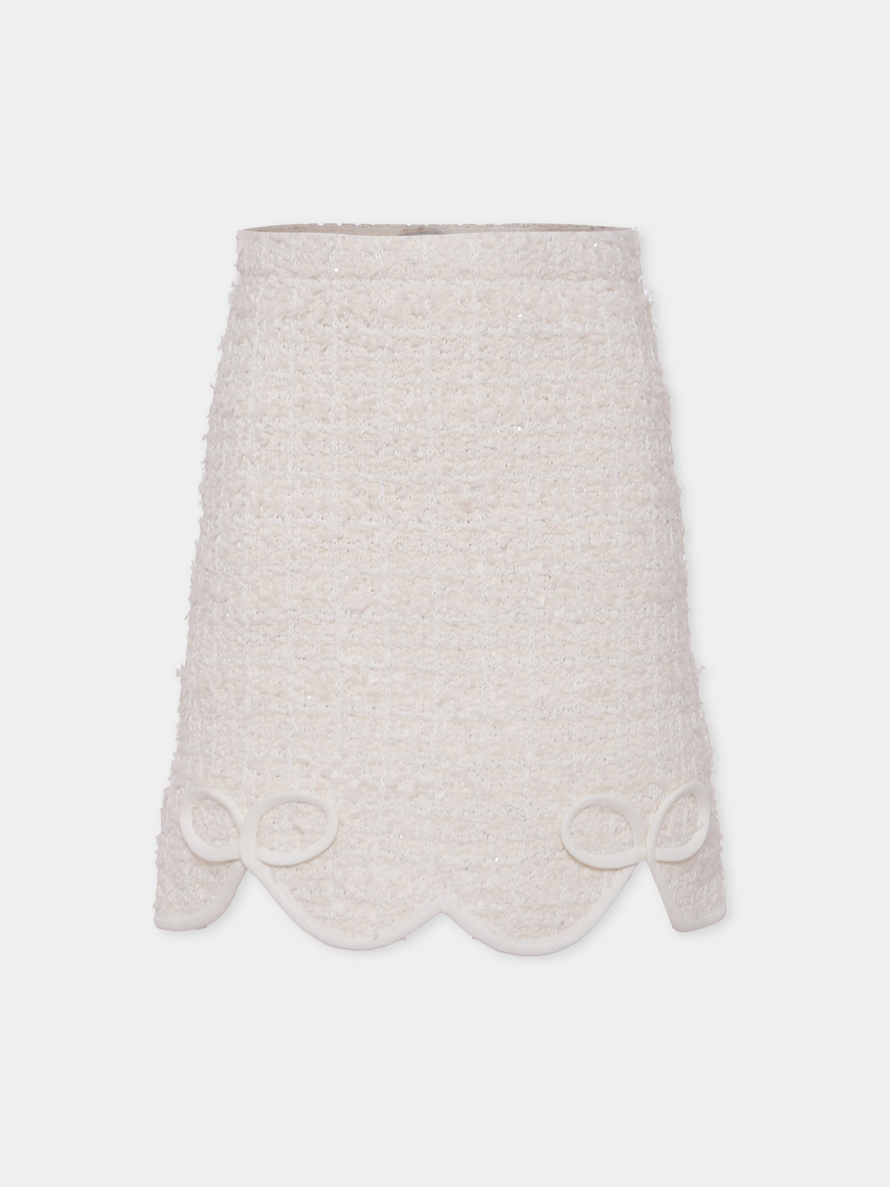 Gonna avorio per bambina con fiocchi,Self-portrait,PF25-739SK-C