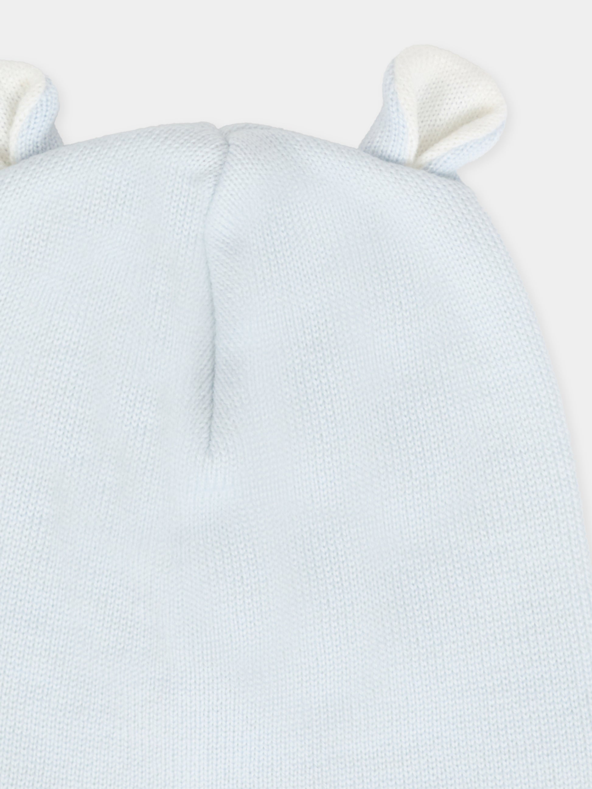 Berretto celeste per neonato con orecchie,Little Bear,2115 CIELO/LATTE