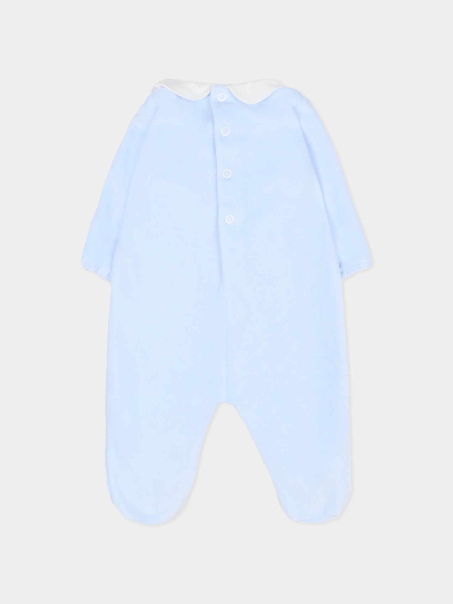 Tutina celeste per neonato con logo,Little Bear,2020 CIELO
