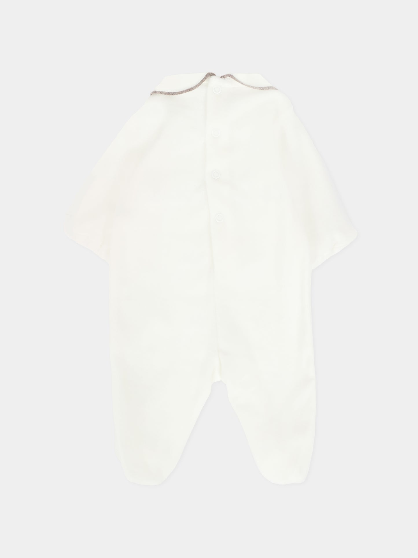 Tutina avorio per neonati con logo e orsetto,Little Bear,2021 LATTE/TORTORA