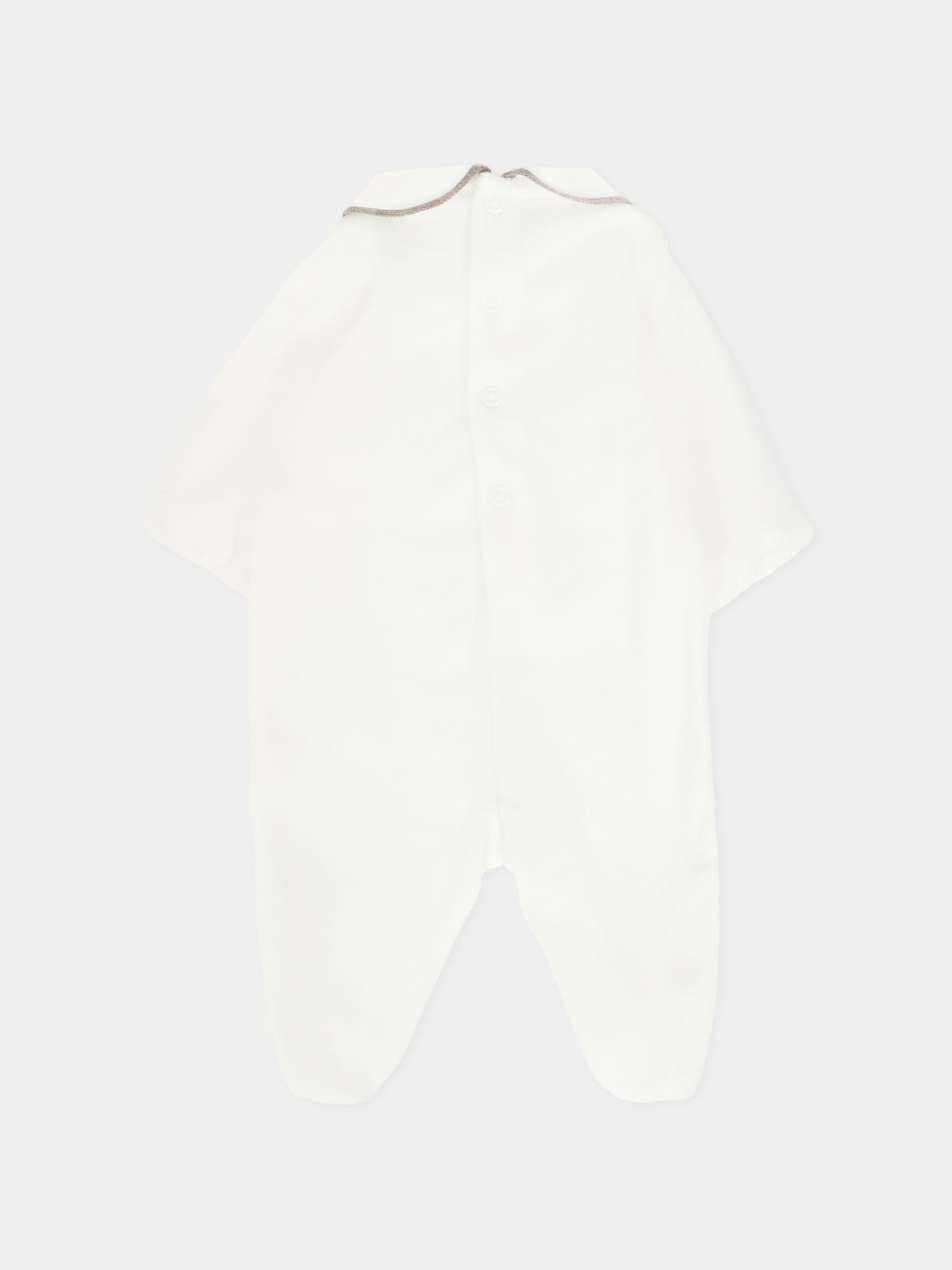 Tutina avorio per neonati con logo e orsetto,Little Bear,2021 LATTE/TORTORA