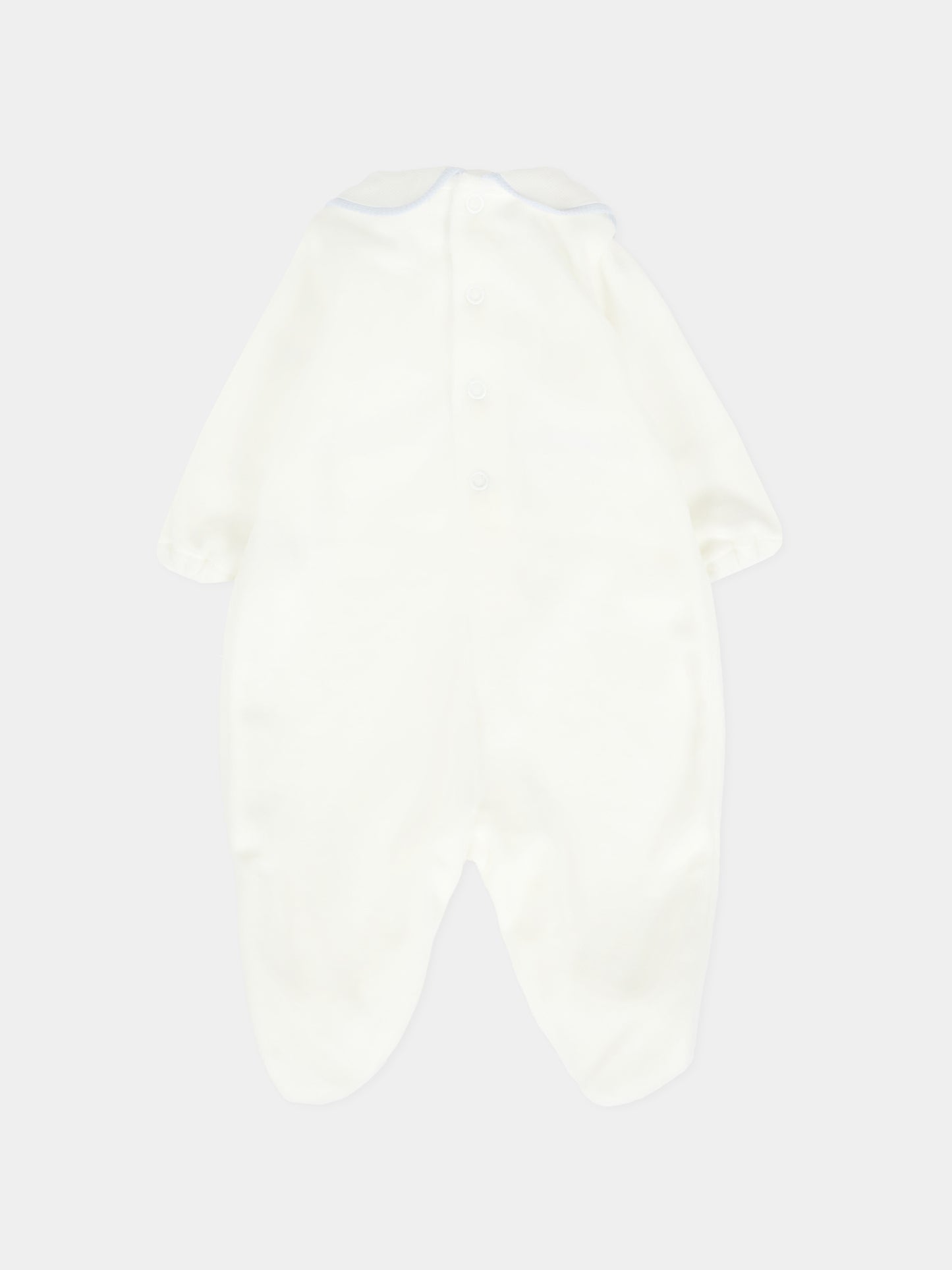 Tutina avorio per neonato con logo e orsetto,Little Bear,2021 LATTE/CIELO