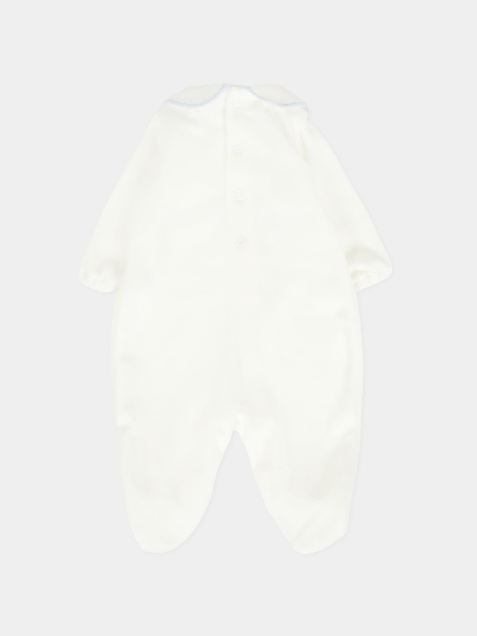 Tutina avorio per neonato con logo e orsetto,Little Bear,2021 LATTE/CIELO