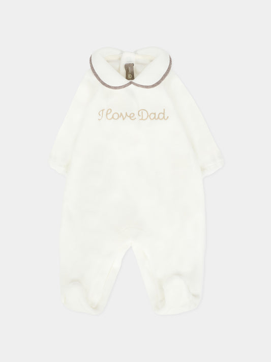 Tutina avorio per neonati con scritta I love Dad,Little Bear,2023 LATTE/TORTORA