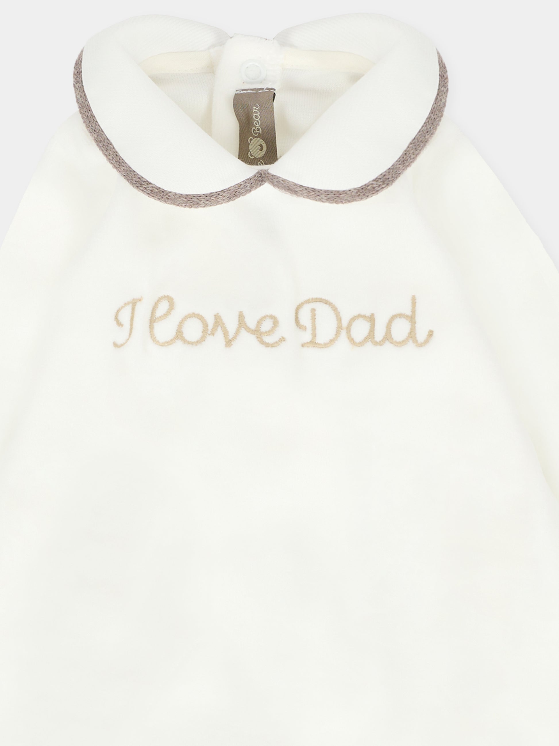 Tutina avorio per neonati con scritta I love Dad,Little Bear,2023 LATTE/TORTORA