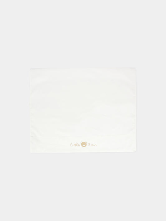 Set lenzuola bianco per neonati con orsetto e logo,Little Bear,2044 LATTE/TORTORA