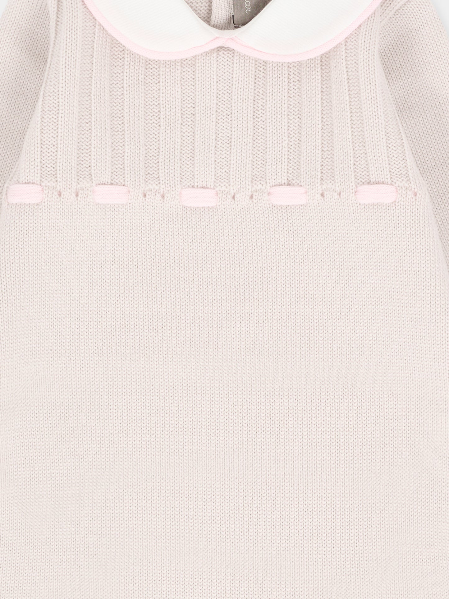 Tutina biege per neonata con nastro rosa,Little Bear,2125 BURRO/CIPRIA