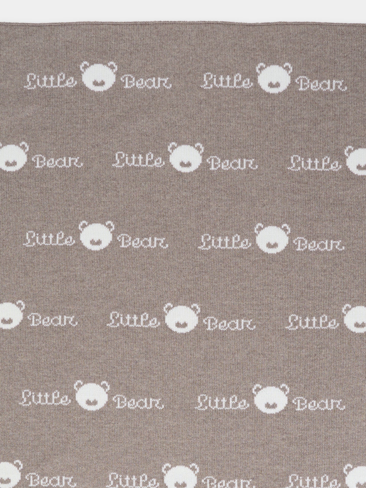 Coperta tortora per neonati con logo,Little Bear,2109 TORTORA/LATTE