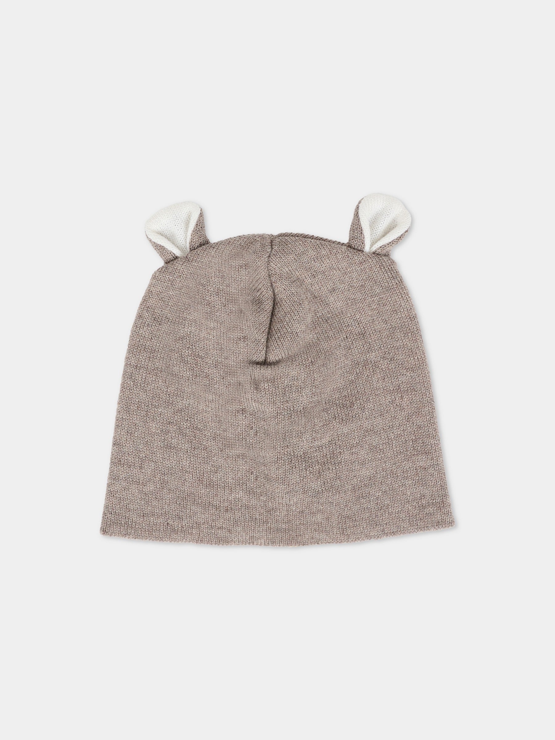 Berretto marrone per neonati con orecchie,Little Bear,2115 TORTORA/LATTE