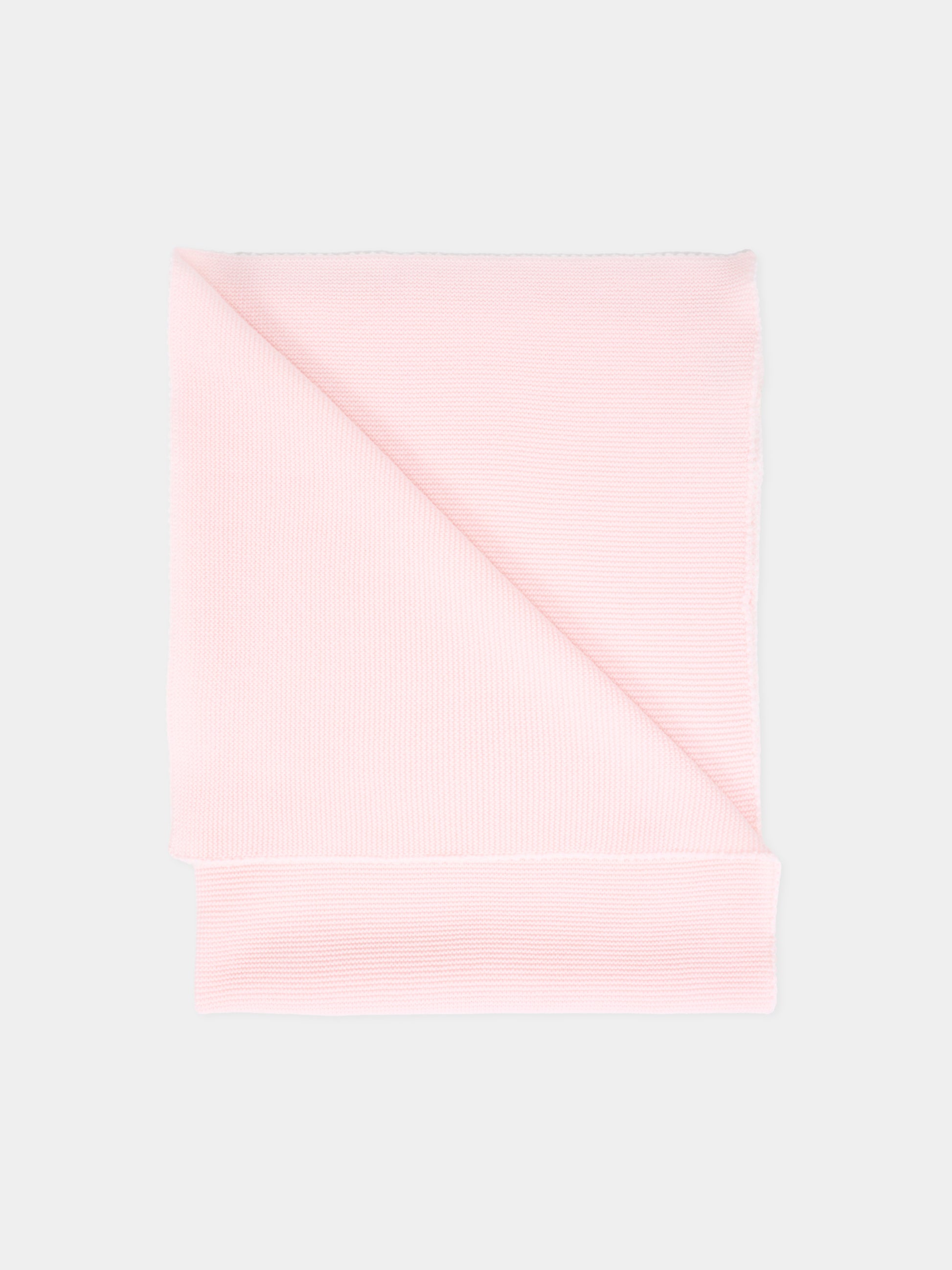 Coperta rosa pe neonata con ricamo,Little Bear,2102 CIPRIA/LATTE