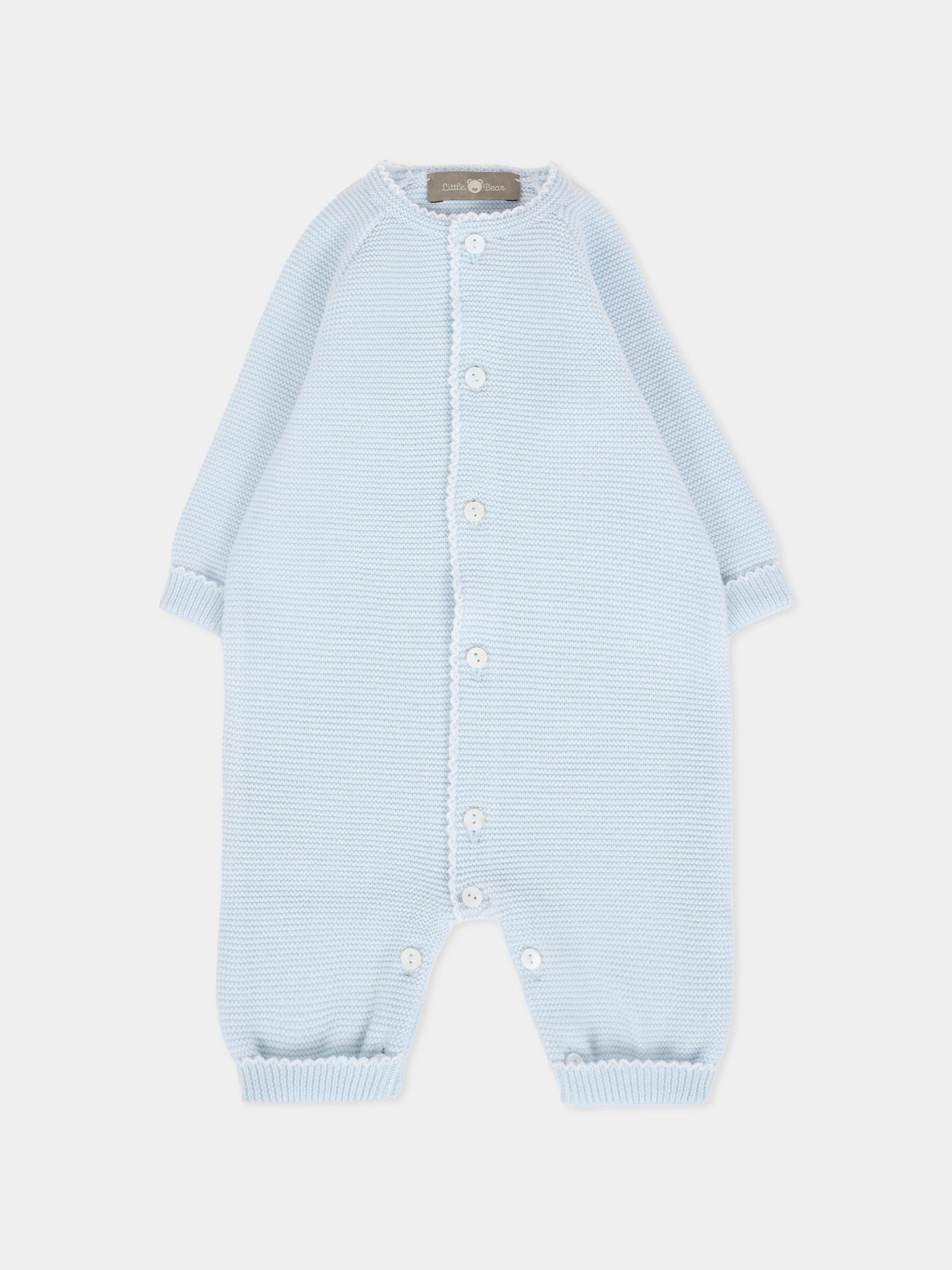 Tutina celeste per neonato con ricamo,Little Bear,2105 CIELO/LATTE