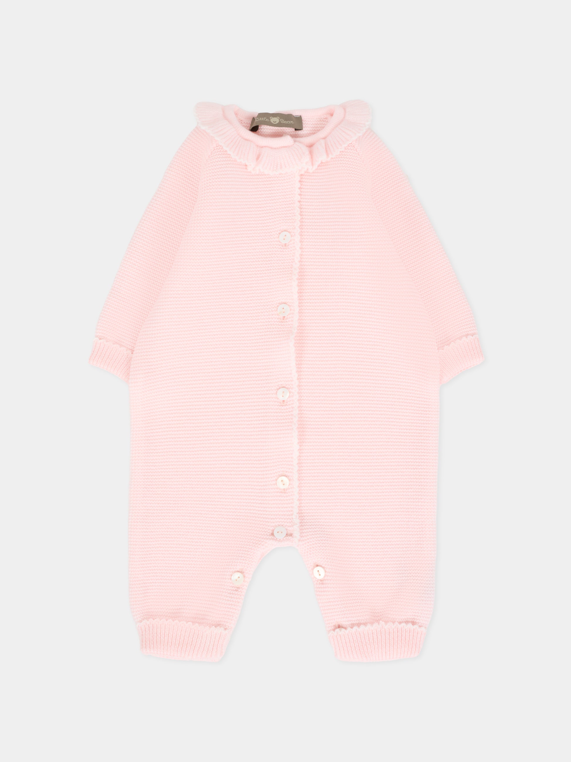 Tutina rosa per neonata con rouche,Little Bear,2104 CIPRIA/LATTE
