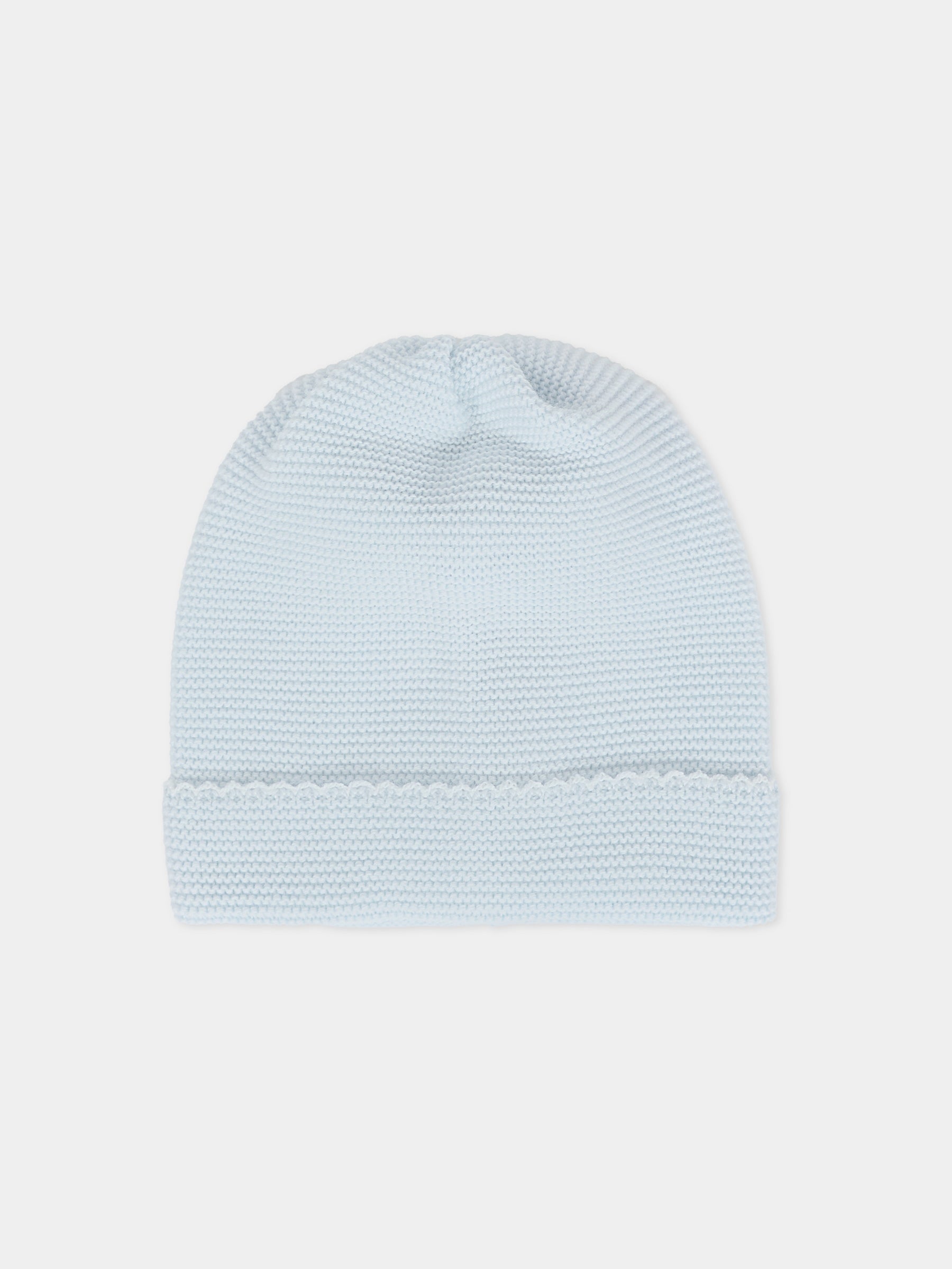 Berretto celeste per neonato con ricamo,Little Bear,2108 CIELO/LATTE