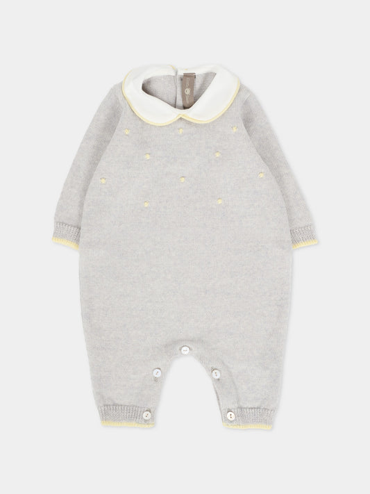 Tutina grigia per neonati con pois gialli,Little Bear,2101 GRIGIO/GIALLO