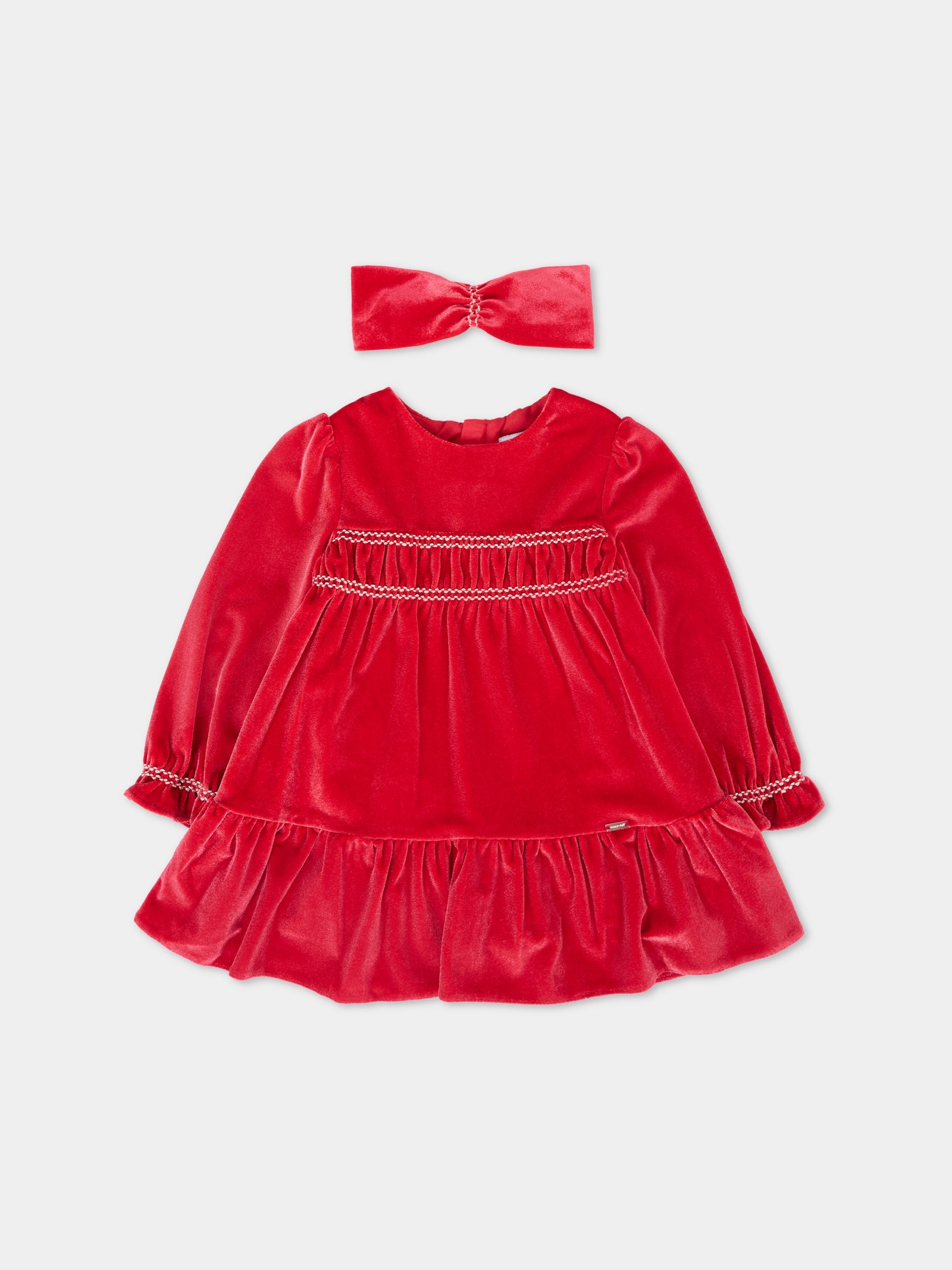 Vestito rosso per neonata con logo,Mayoral,2904 075