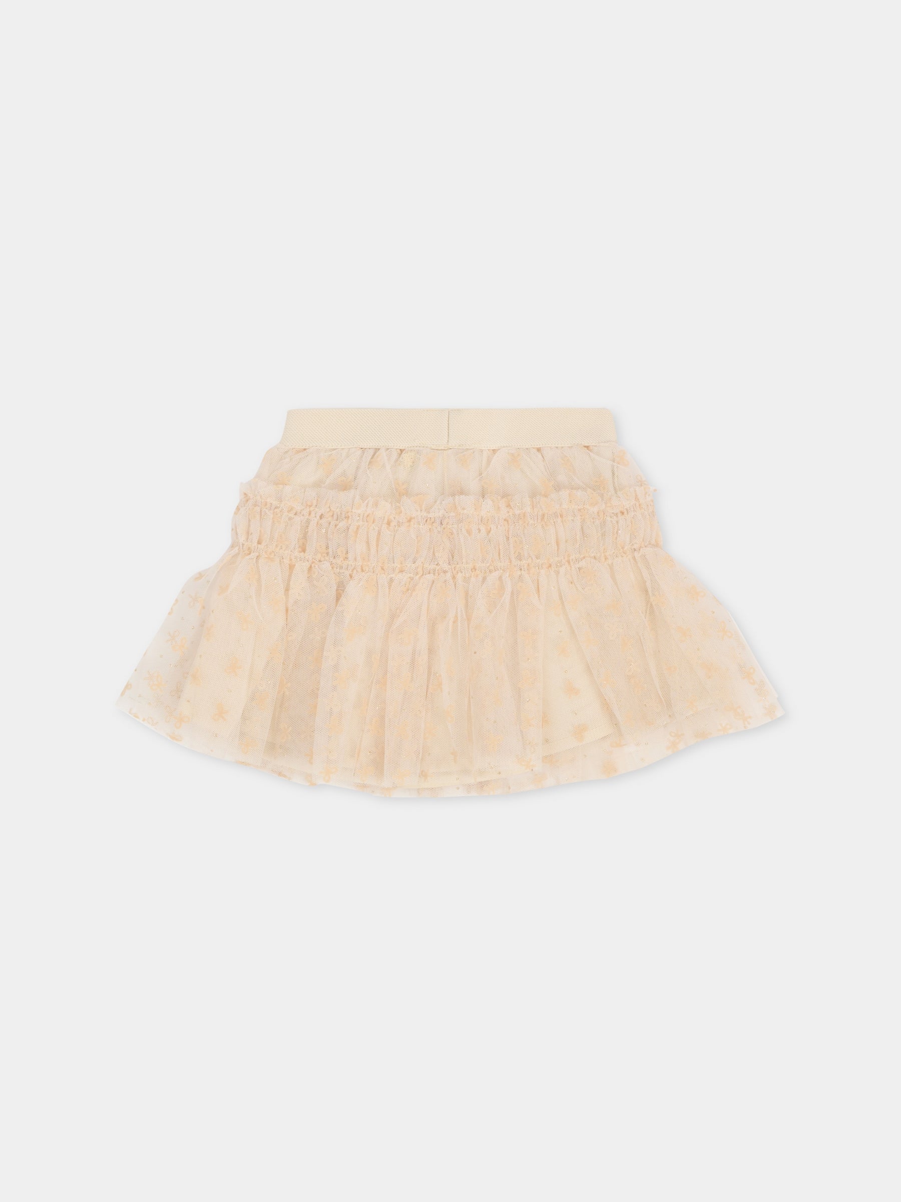 Gonna  beige per neonata con fiocchi,Mayoral,2901 020