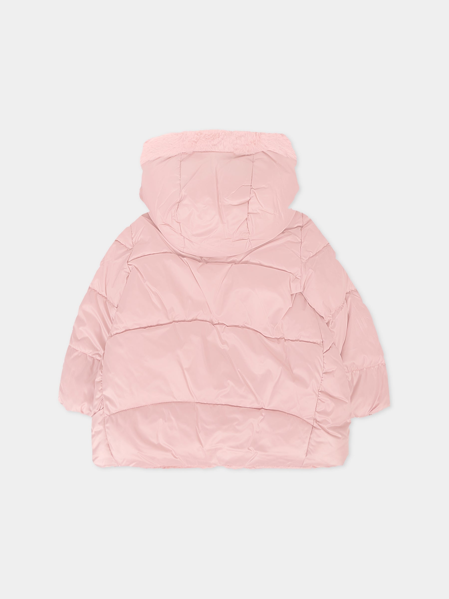 Piumino rosa per neonata con fiocco,Mayoral,2435 081