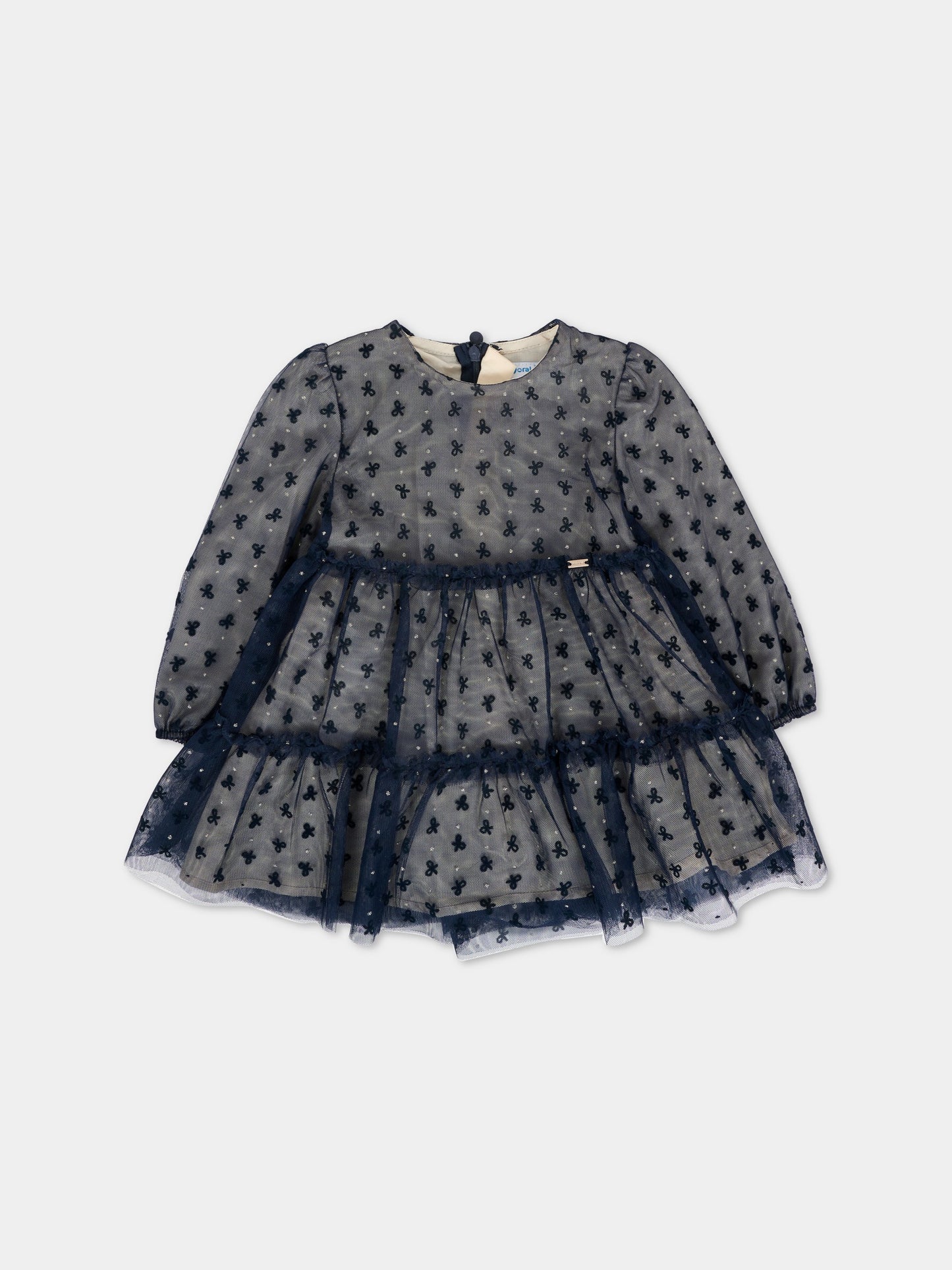 Vestito blu per neonata con logo,Mayoral,2907 081